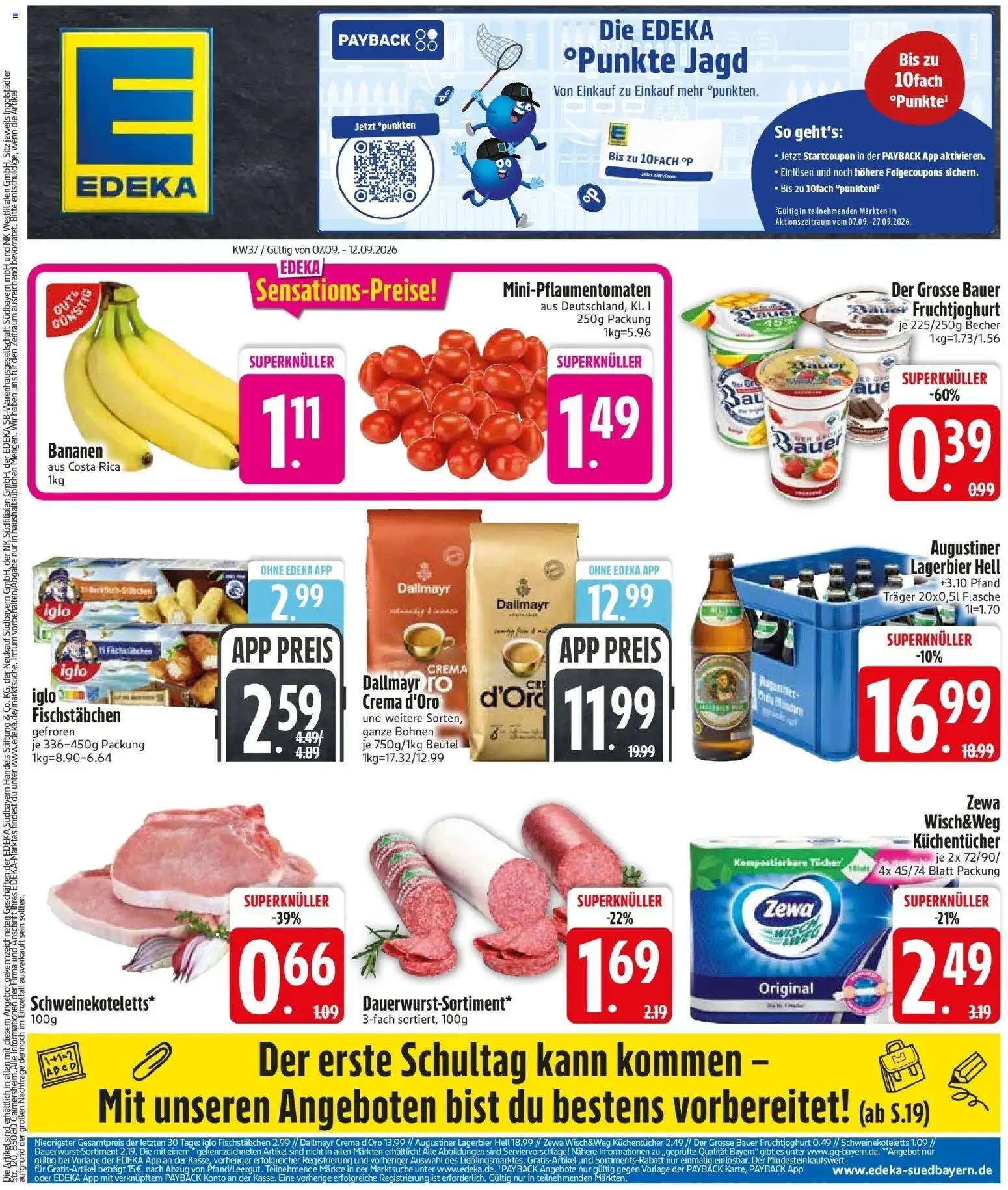 Edeka Prospekt Monheim (ab 07.09.2026) » Angebote Online | Seite: 3 | Produkte: Bananen, Zewa, Fruchtjoghurt, Dallmayr