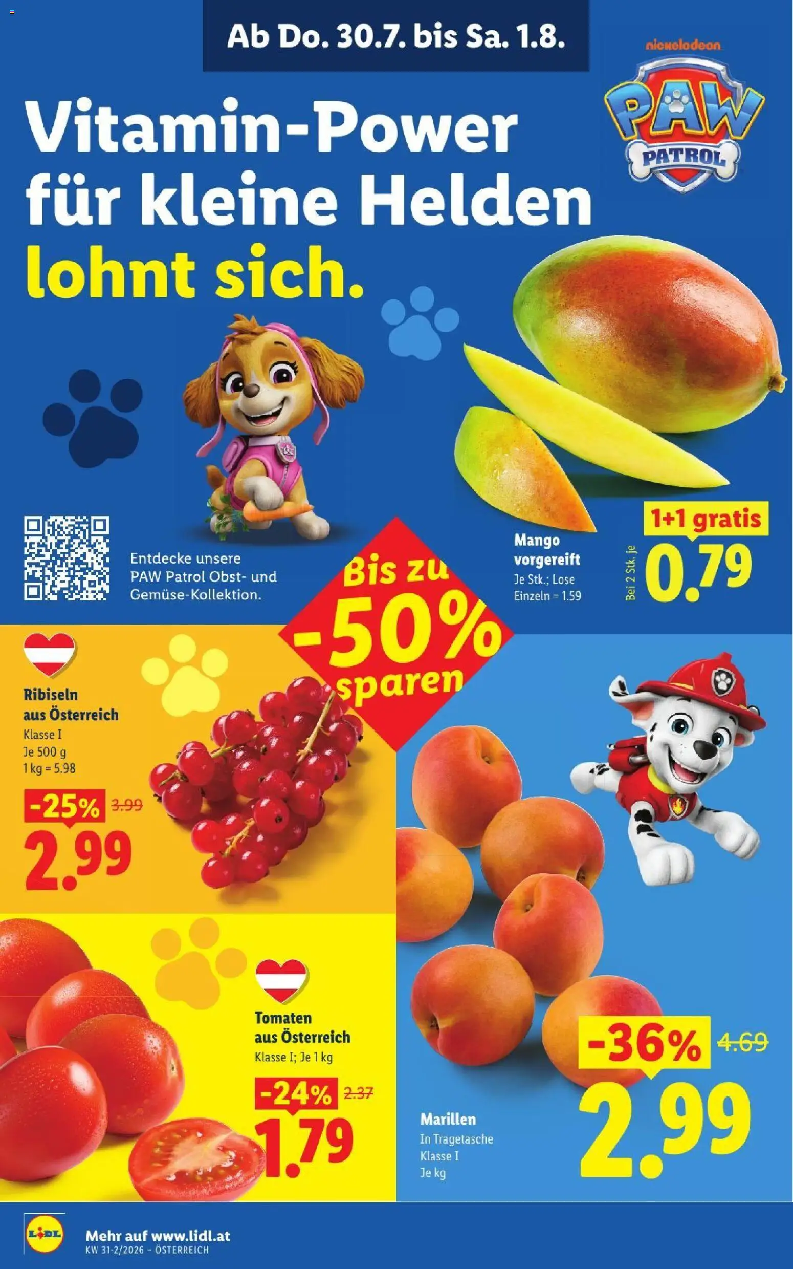 Lidl - Flugblatt gültig ab 30.07.2026 | Seite: 6 | Produkte: Obst, Mango, Tomaten