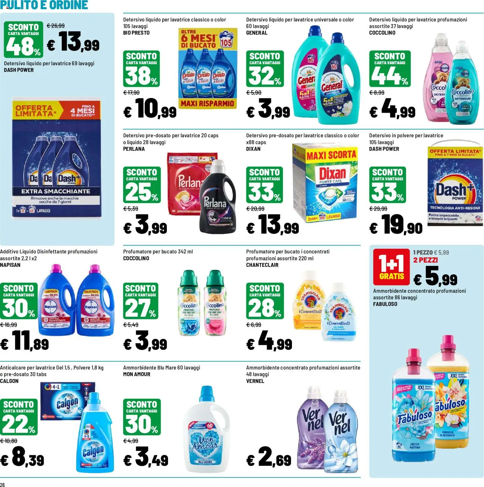 Volantino Iper del 12.06.2026 | Pagina: 26 | Prodotti: Detersivo in polvere, Anticalcare, Lavatrice, Orchidea