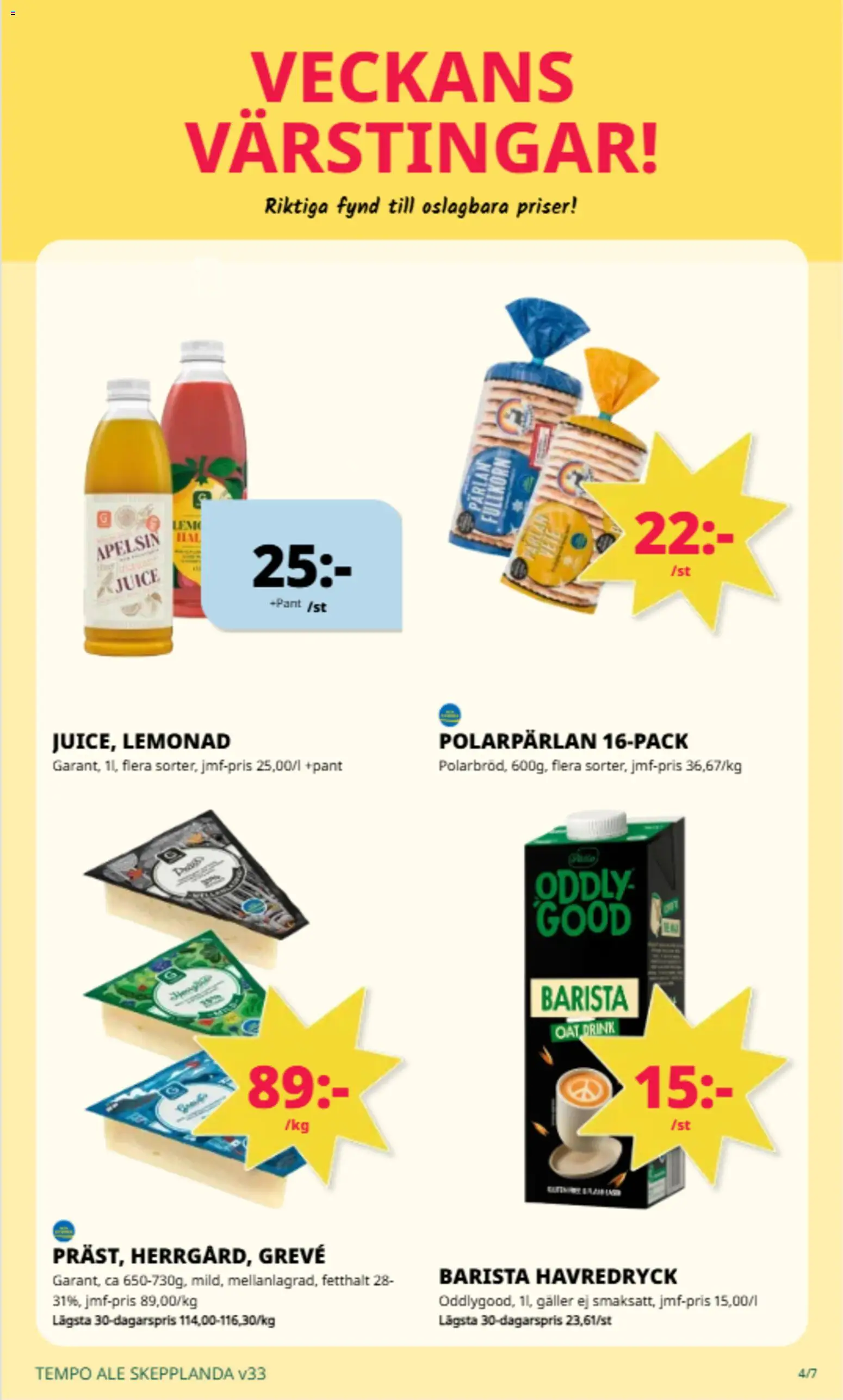 Tempo reklamblad aktuell från 10/08/2026 | Sida: 6 | Produkter: Galler, Havredryck, Apelsin