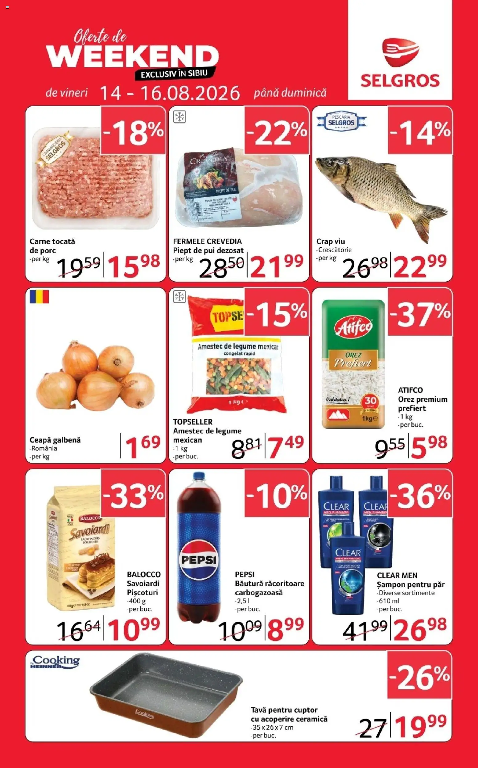 Noul catalog Selgros – valabil de la 14.08.2026 | Pagină: 1 | Produse: Tava, Cuptor, Pepsi, Legume