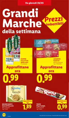 Anteprima del volantino MULINO BIANCO Baiocchi Pistacchio, 168 g confezione 1 kg = 11.25 € valido a partire dal 28.05.2026 | Pagina: 18