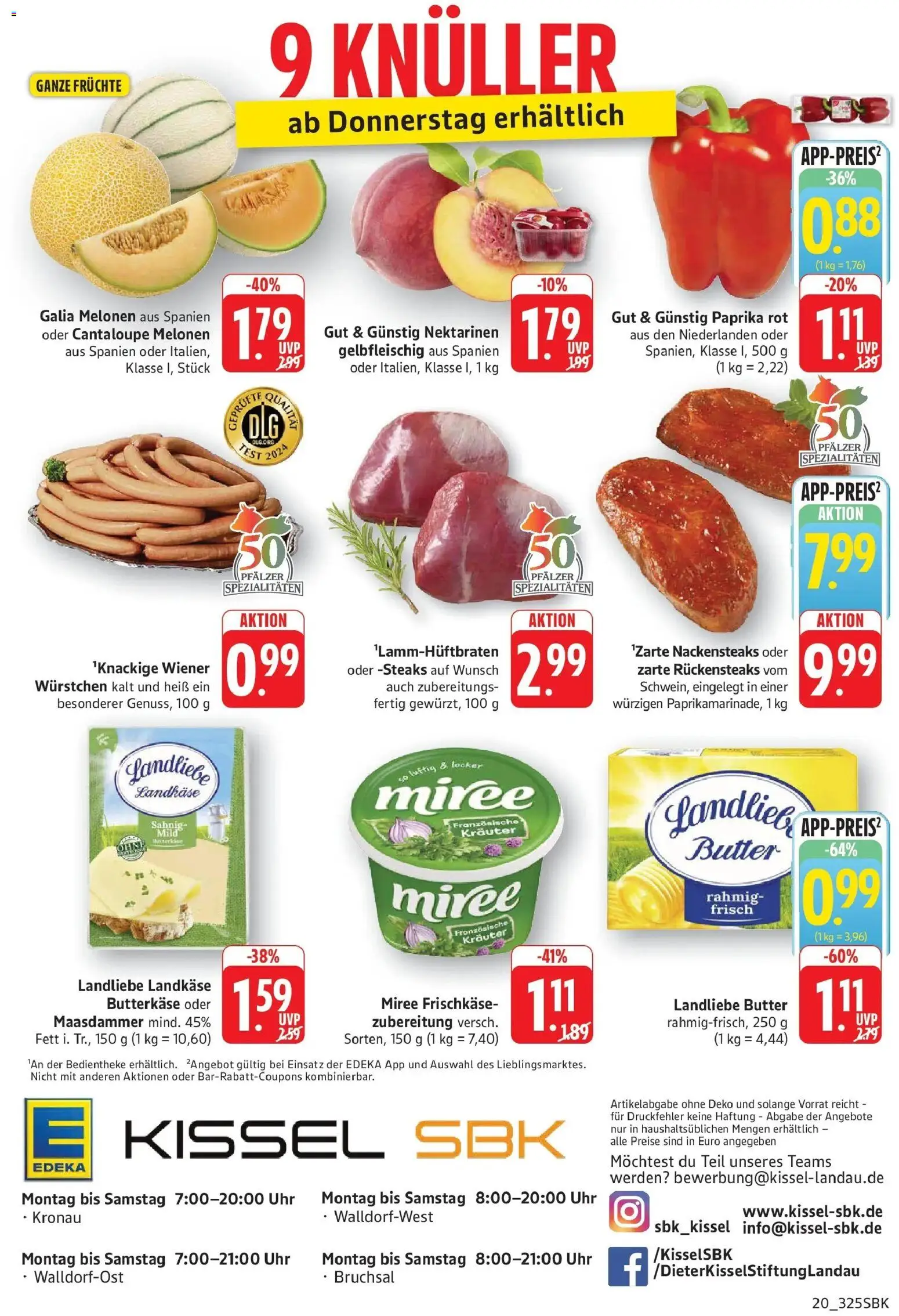 Edeka Prospekt Walldorf (ab 17.08.2026) » Angebote Online | Seite: 20 | Produkte: Nackensteaks, Nektarinen, Landliebe butter, Frischkase