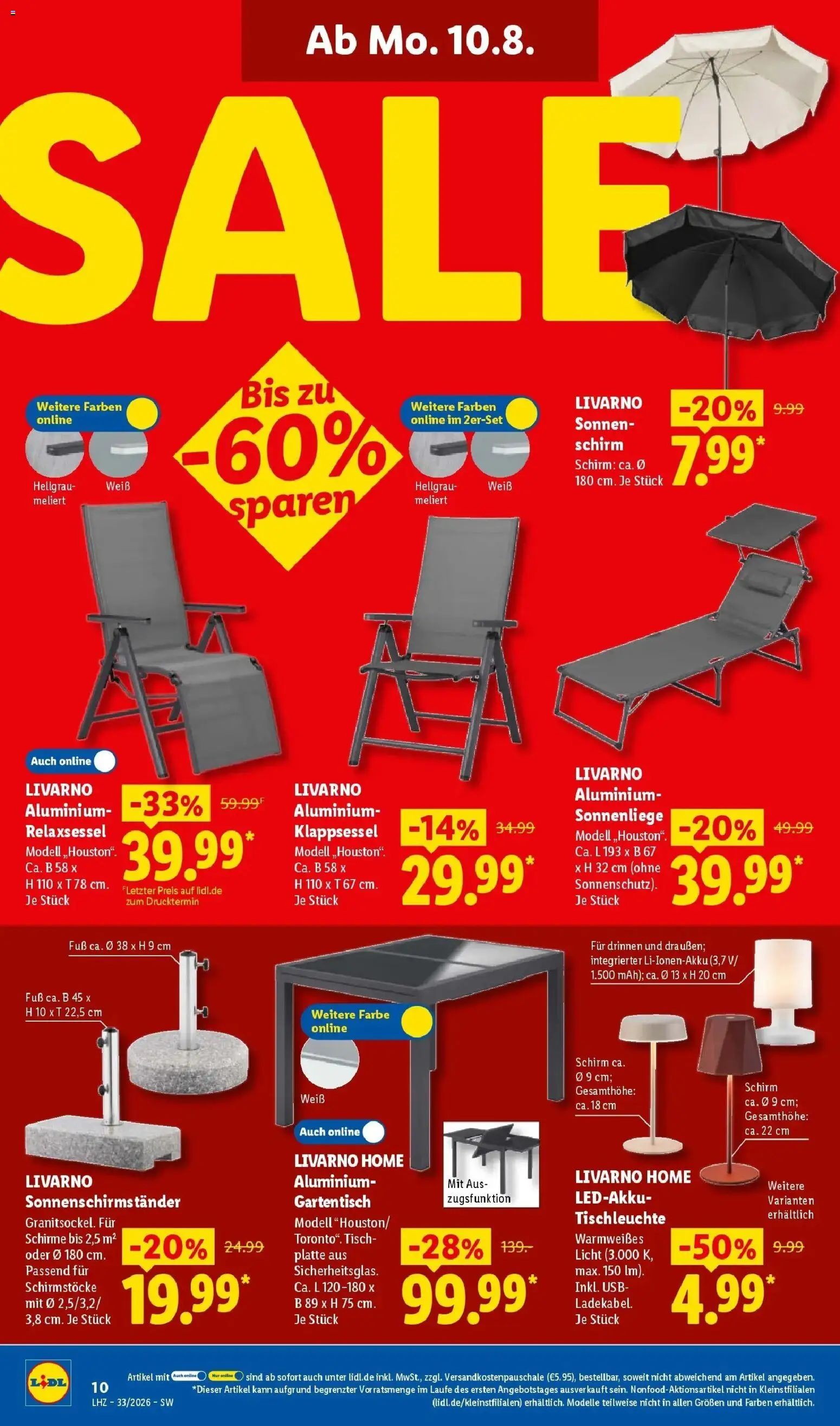 Lidl Prospekt Weikersheim – gültig ab 10.08.2026 | Seite: 26 | Produkte: USB, Relaxsessel, Sessel, Sonnenschirm