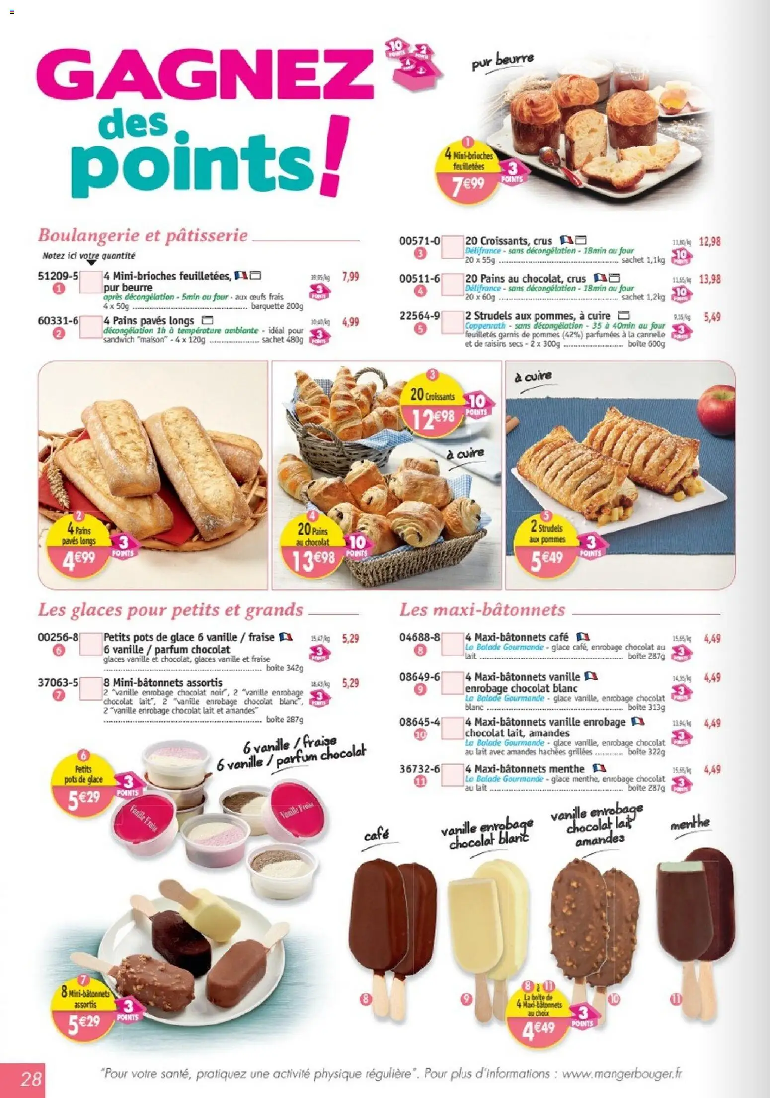 {H1} | Page: 28 | Produits: Raisins secs, Menthe, Chocolat blanc, Chocolat
