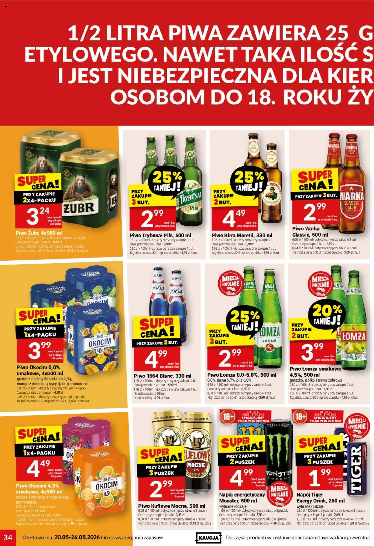 Twój Market gazetka od 20.05.2026 | Strona: 34 | Produkty: Limonka, Malina, Pączki, Piwo