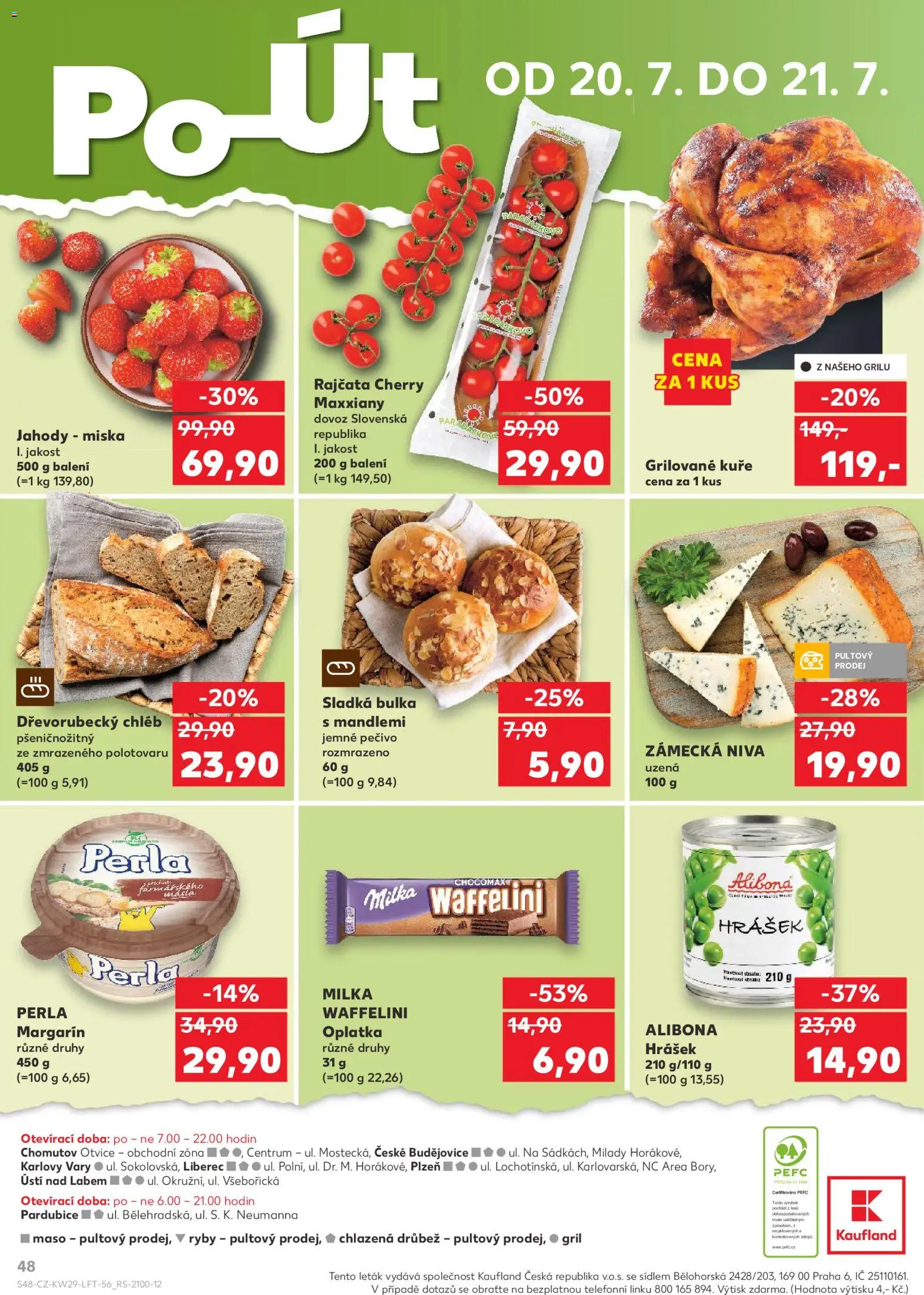 Kaufland leták - Chomutov od 15.07.2026 | Strana: 48 | Produkty: Dřevorubecký chléb, Miska, Hrášek, Niva