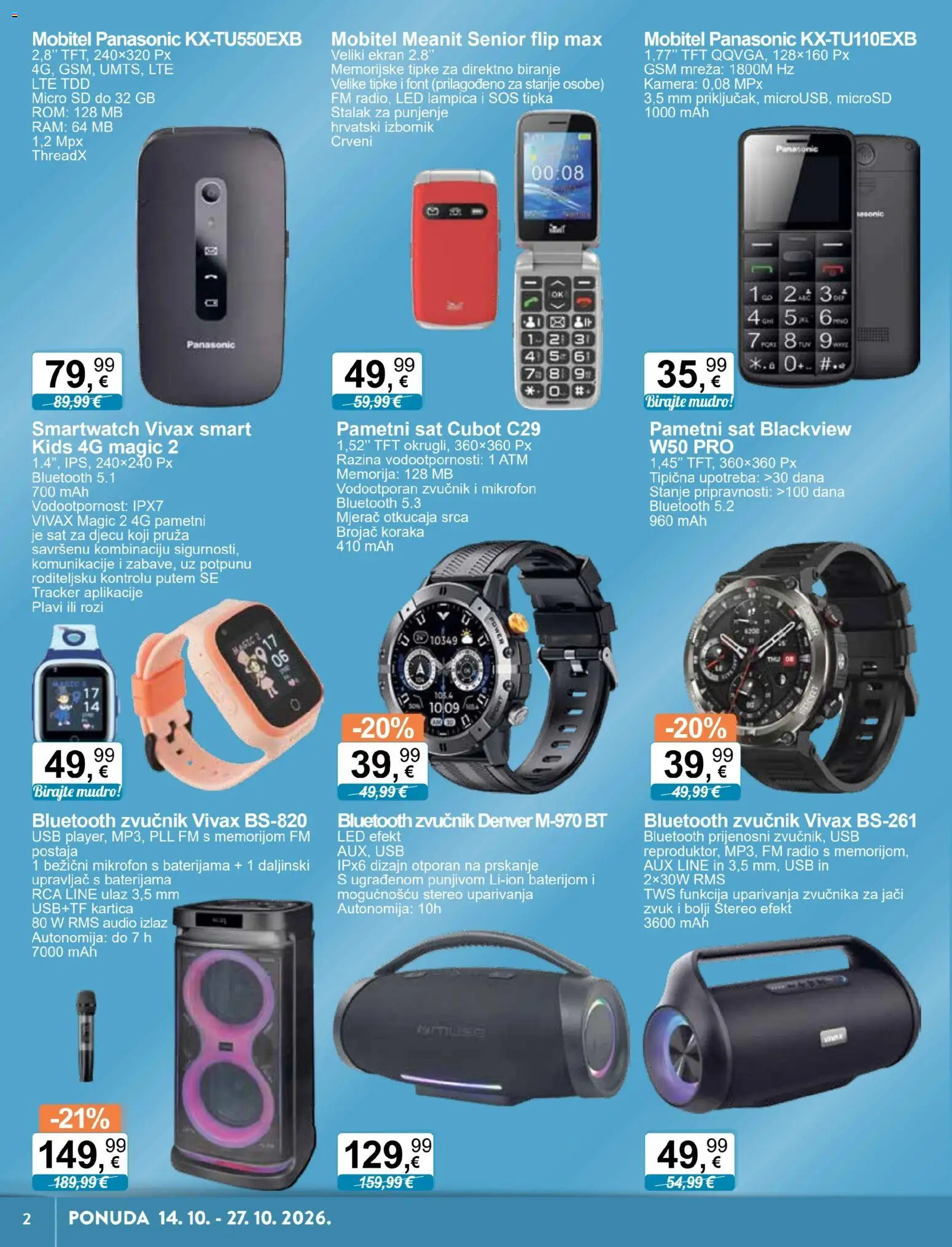 KTC katalog | vrijedi od 14.10.2026 | Stranica: 2 | Proizvodi: Pametni sat, Sat, Audio, Zvučnik