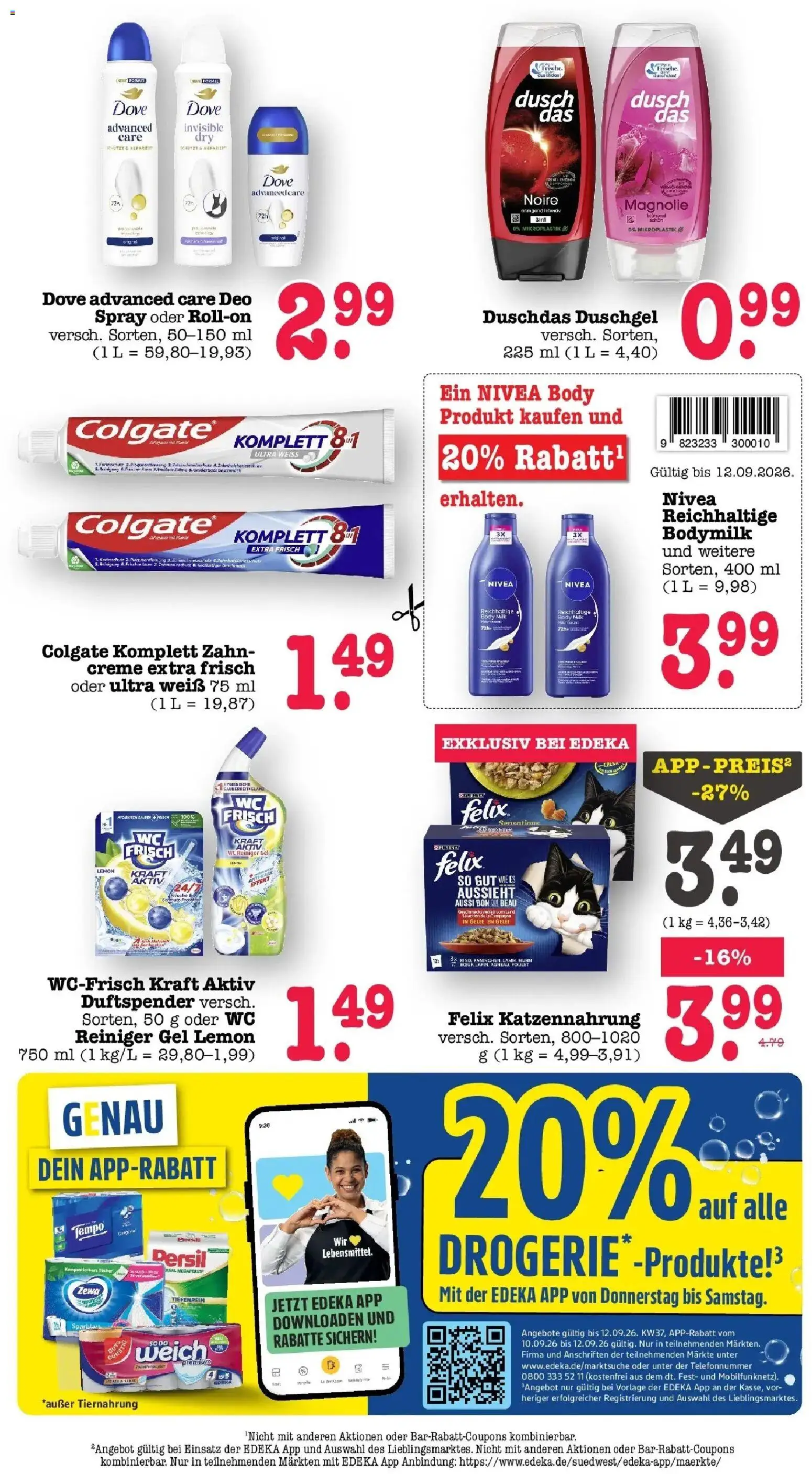 Edeka Prospekt Frankfurt Am Main (ab 07.09.2026) » Angebote Online | Seite: 49 | Produkte: Creme, Duschgel, Duschdas, Body Milk