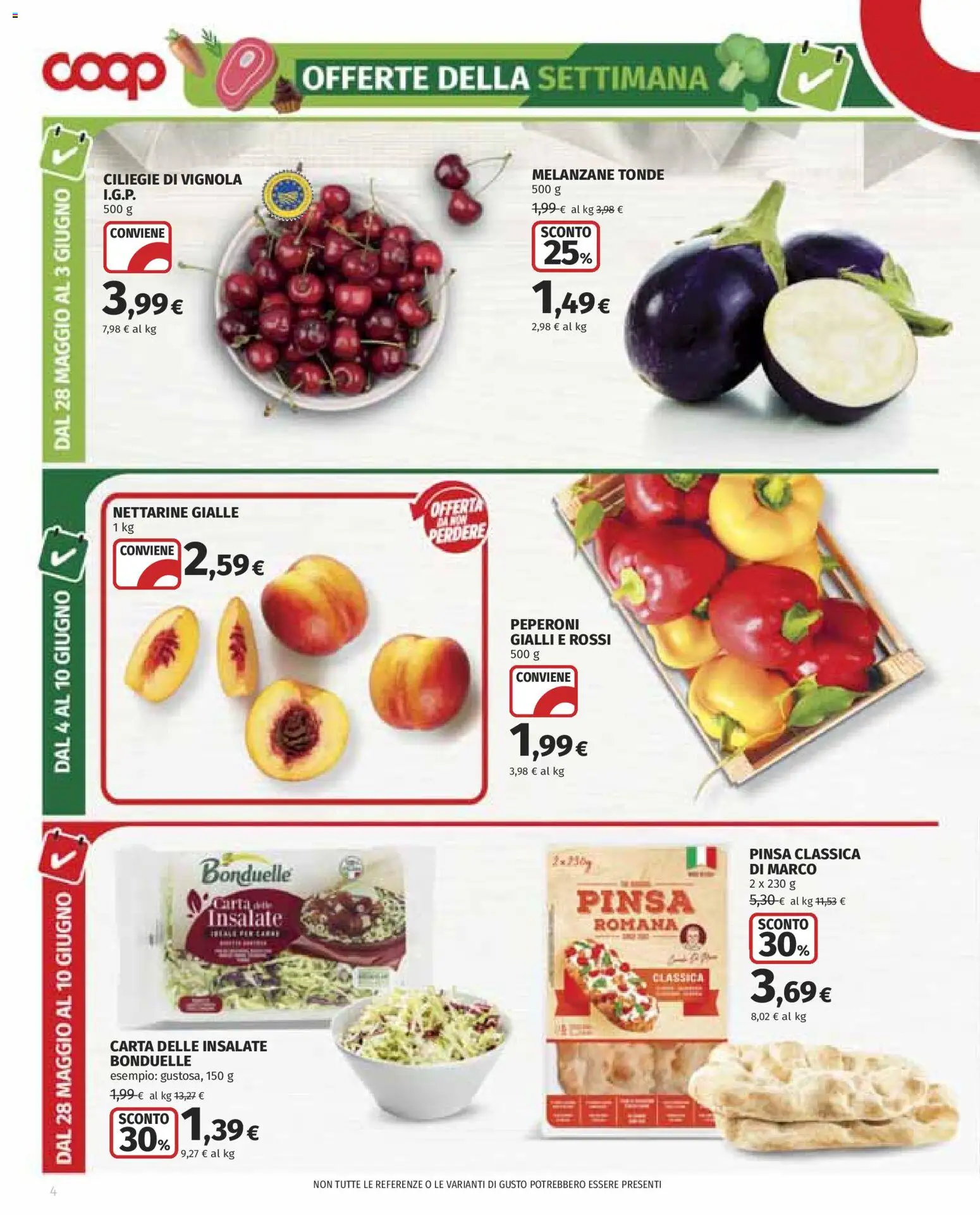 Volantino COOP del 28.05.2026 | Pagina: 4 | Prodotti: Peperoni, Melanzane