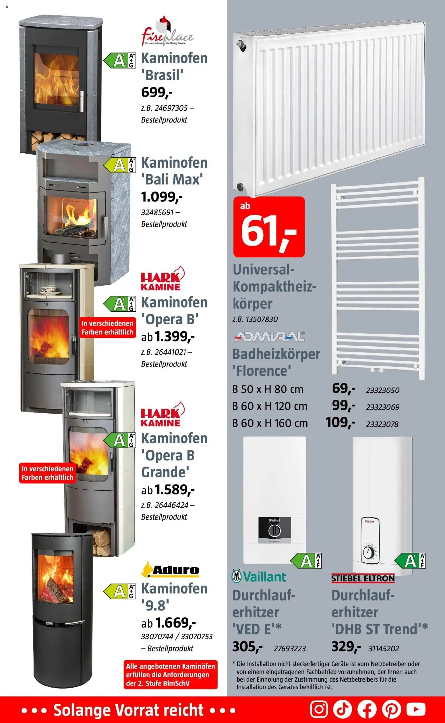 Bauhaus - BAUHAUS: Aktuelle Angebote (ab 17.10.2026) zum Blättern | Seite: 10 | Produkte: Kaminofen