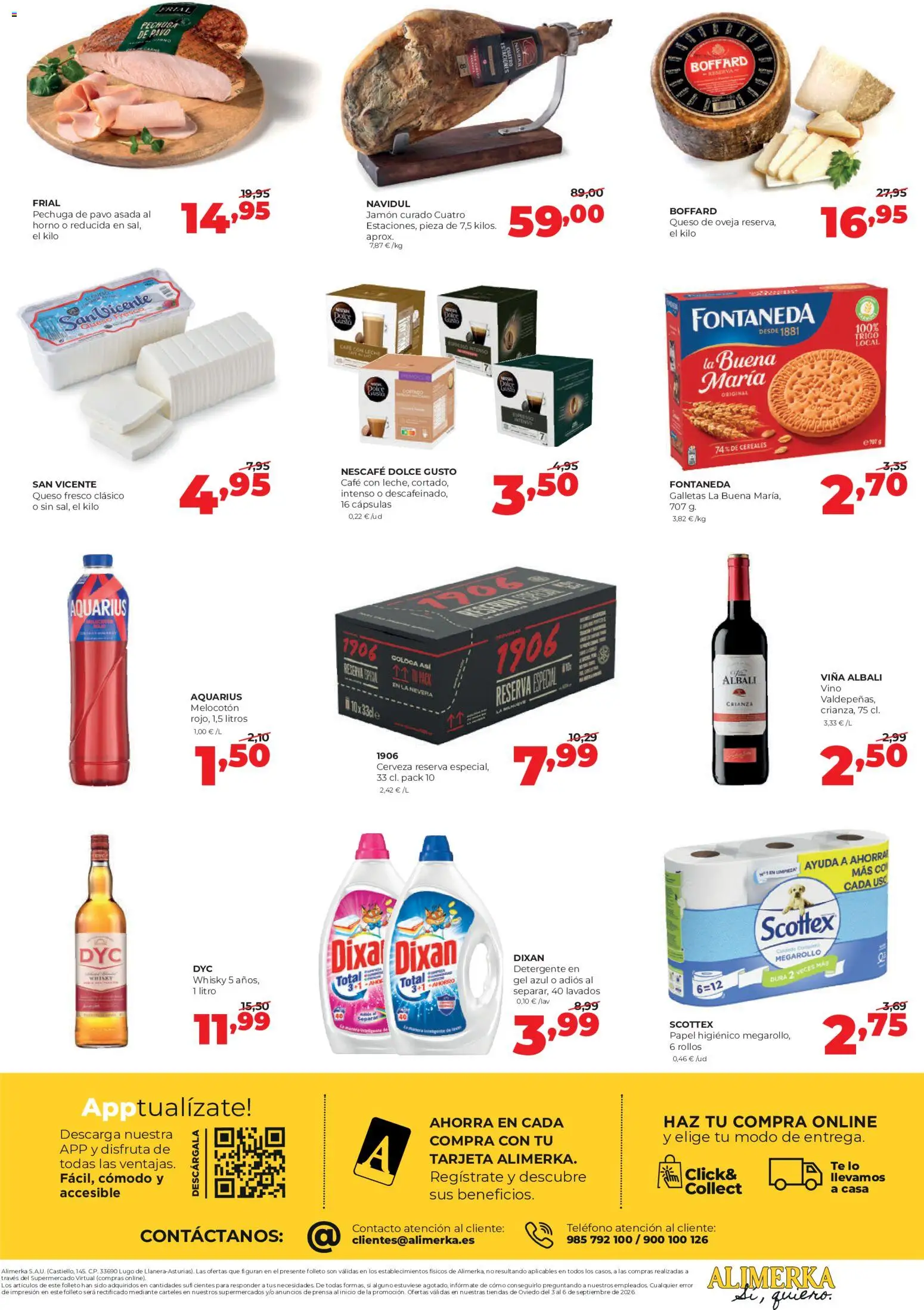 Alimerka Reapertura Cívico │ válido desde el 03/09/2026 | Página: 2 | Productos: Detergente, Leche, Cereales, Galletas
