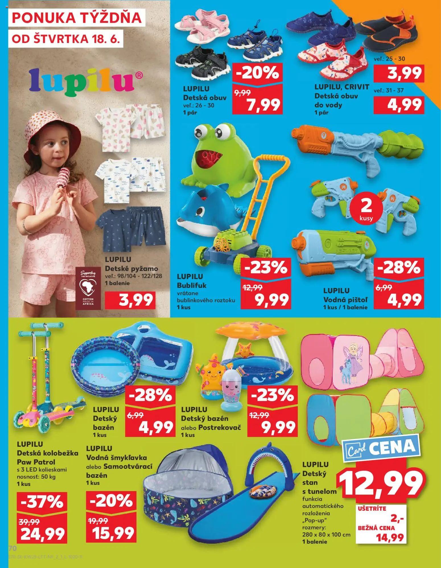 Nové Kaufland akcie – leták je platný od 18.06.2026 | Strana: 70 | Produkty: Led, Stan, Pyžamo, Detský bazén