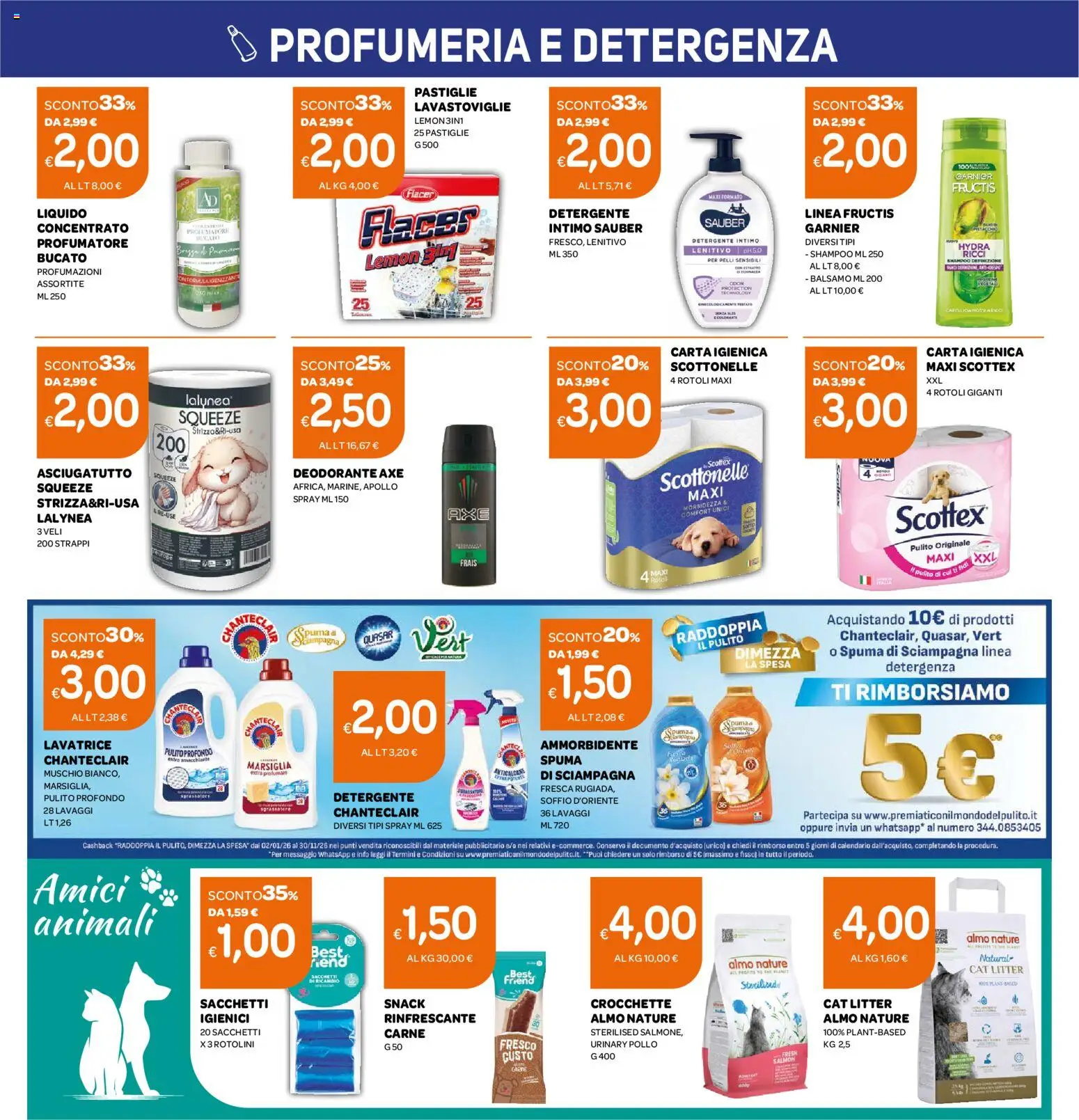 Volantino Ekom del 16.06.2026 | Pagina: 13 | Prodotti: Shampoo, Detergente intimo, Detergente, Asciugatutto