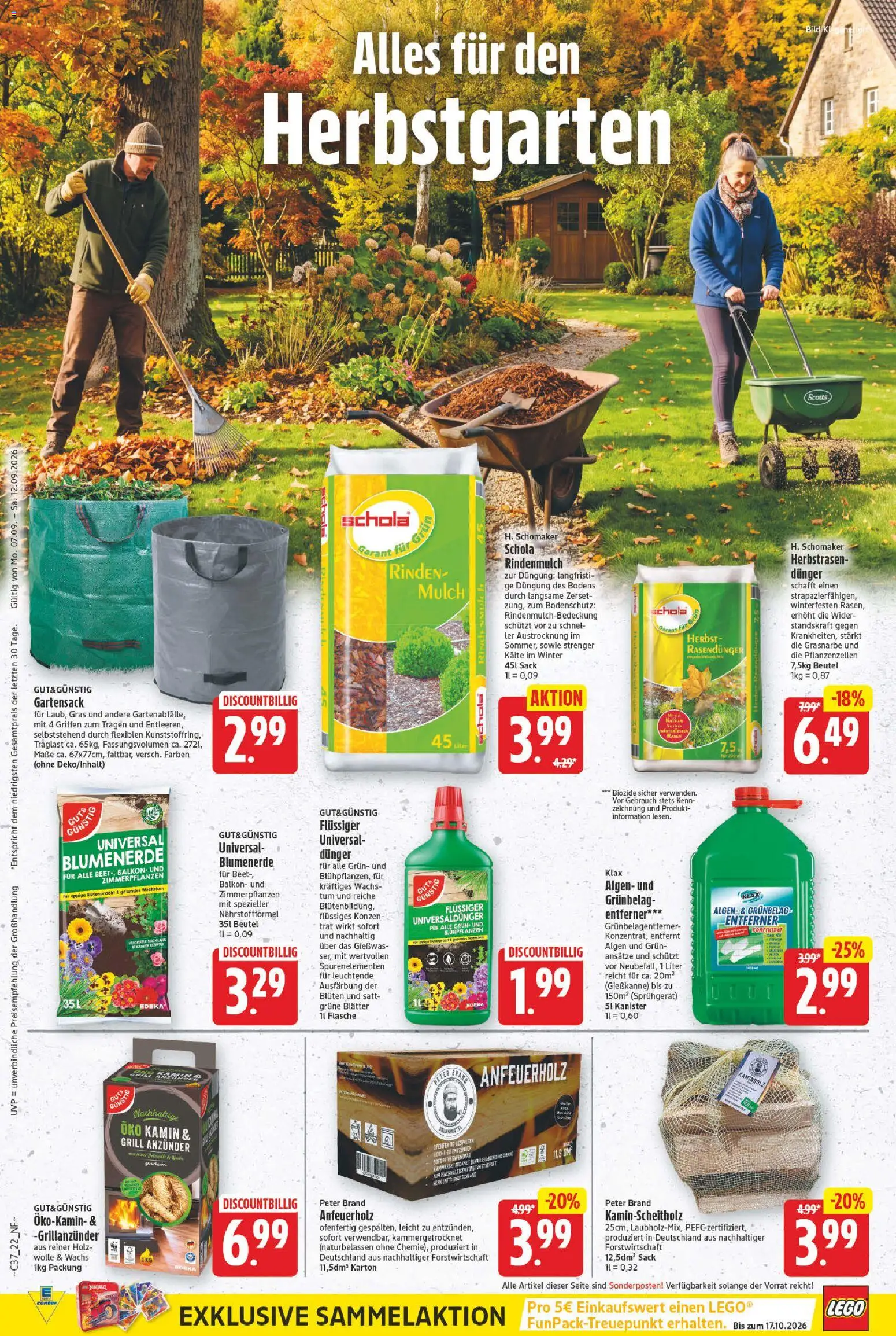 E center Prospekt – gültig ab 07.09.2026 | Seite: 22 | Produkte: Rindenmulch, Grill, Kamin, Blumenerde