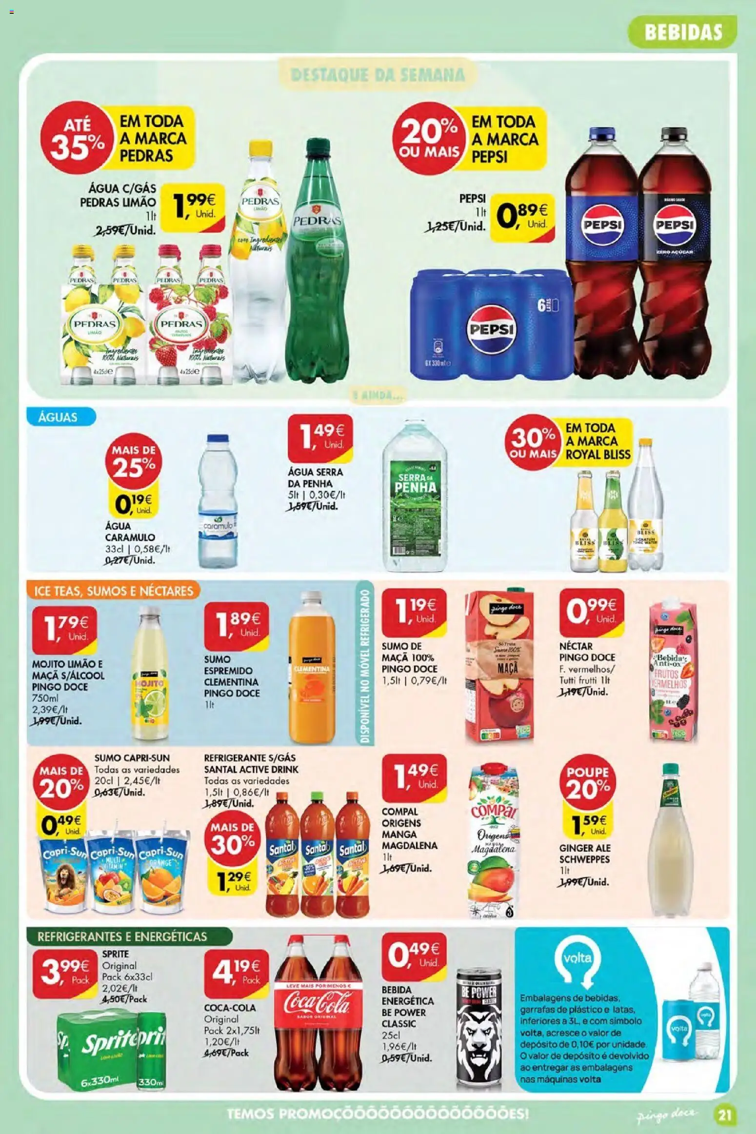 Pingo Doce Poupe Esta Semana Madeira │ válido de 11.06.2026 | Página: 21 | Produtos: Sumo, Coca-cola, Água com gás, Bebida