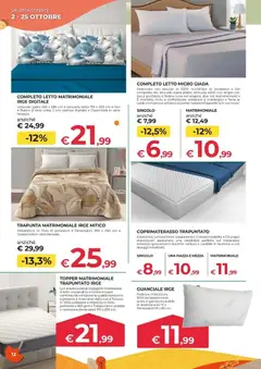 Anteprima del volantino Offerte - La convenienza che riscalda la casa valido a partire dal 02/10/2026 | Pagina: 12 | Prodotti: Trapunta, Stampa, Coprimaterasso, Guanciale