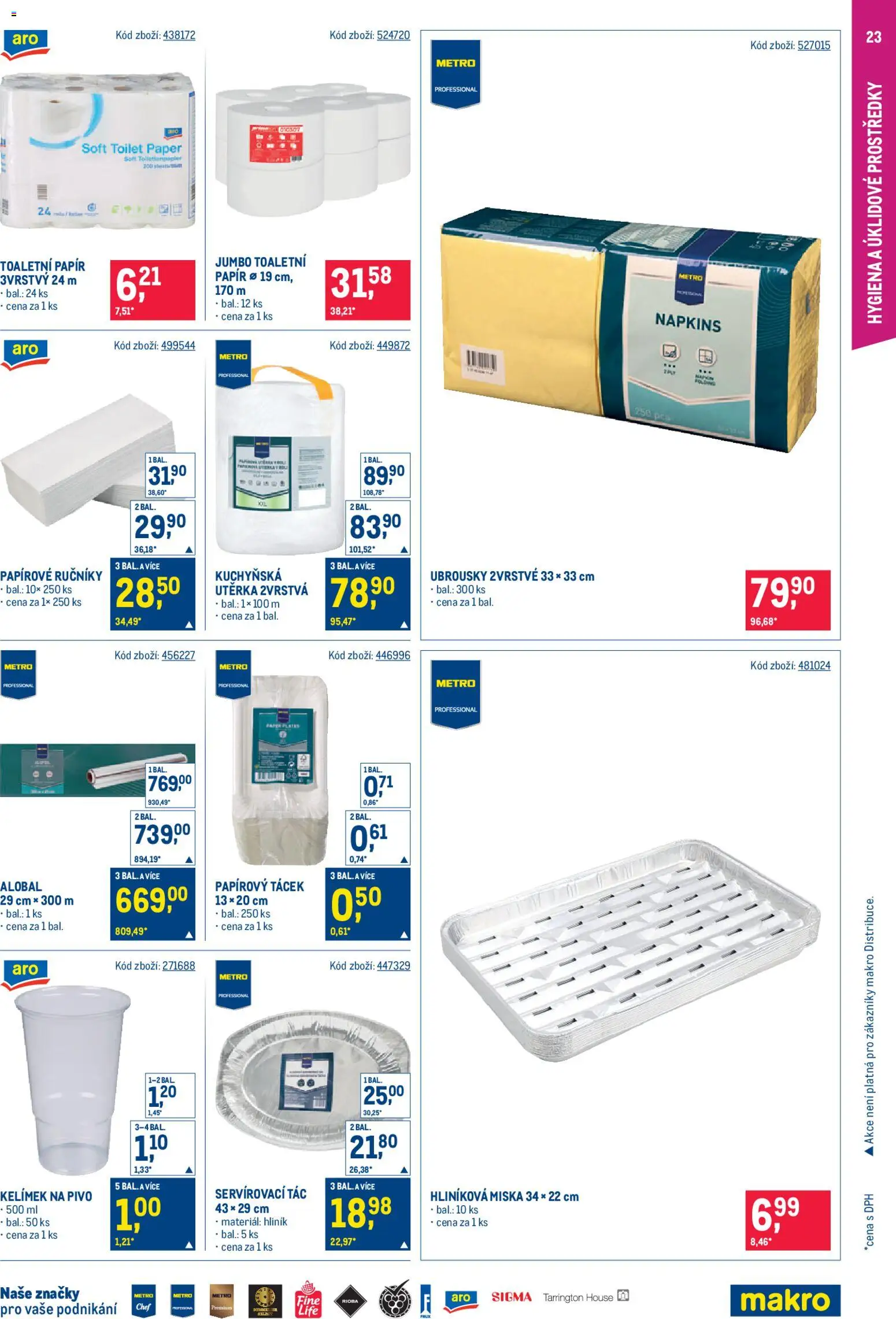 Makro leták - Gastronomie od 06.05.2026 | Strana: 23 | Produkty: Pivo, Toaletní papír, Ručníky, Alobal