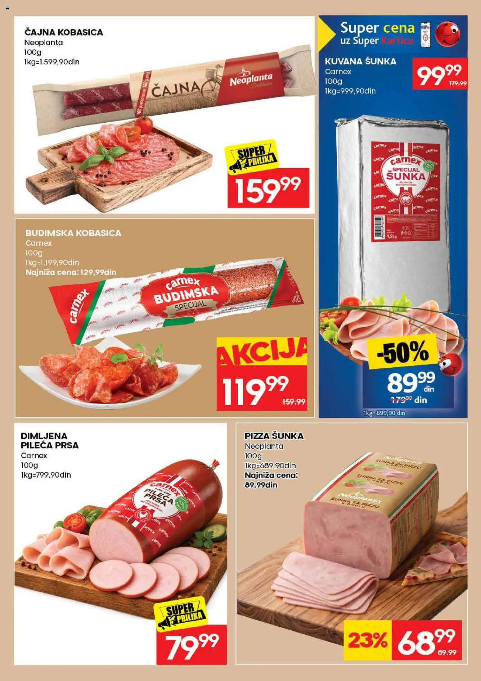 Mercator katalog - važi od 26.10.2026 | Strana: 11 | Proizvode: Pileća prsa, Budimska kobasica, Pizza šunka, Kobasica