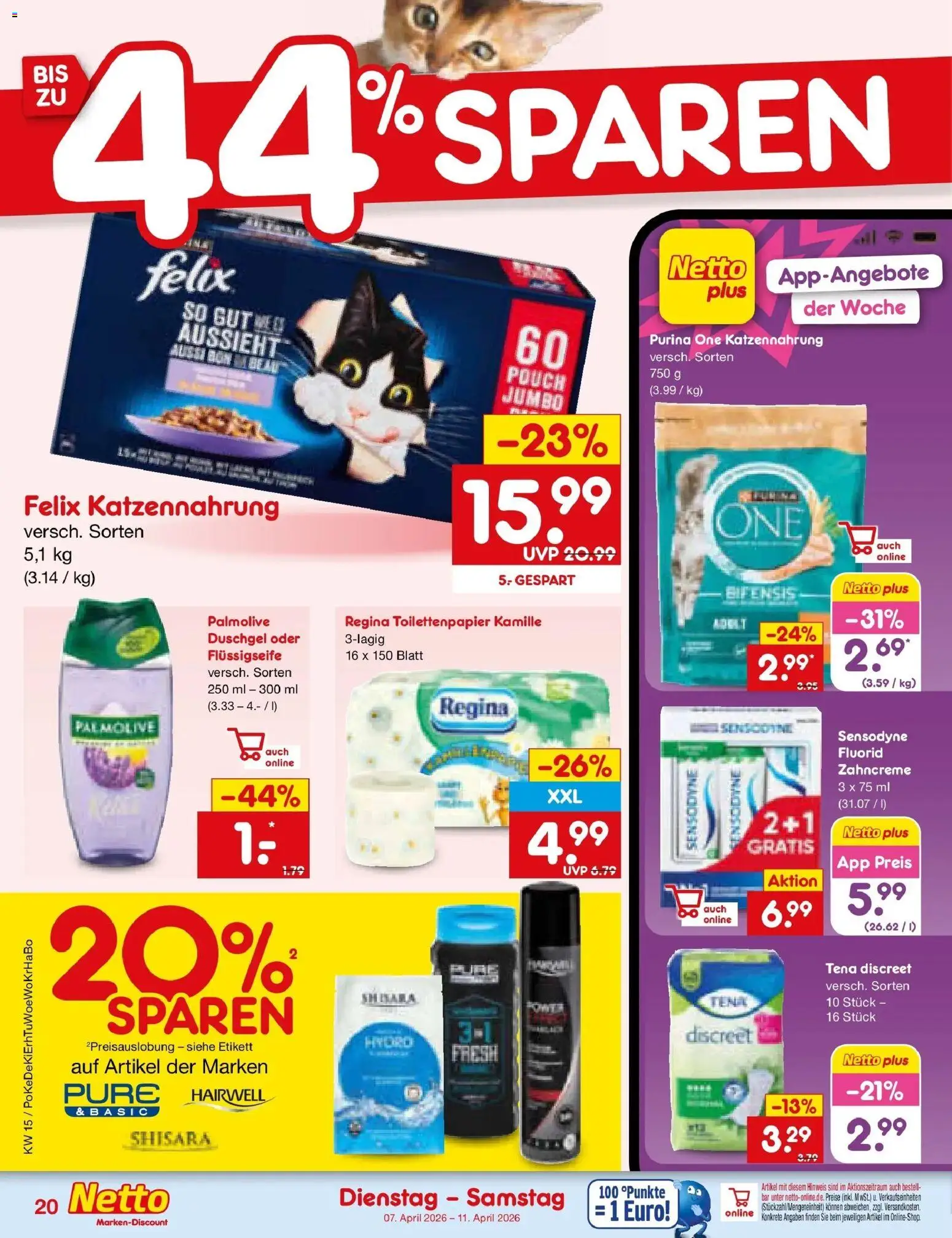 Netto Marken-Discount Prospekt München	 – gültig ab 07.04.2026 | Seite: 30 | Produkte: Purina one, Duschgel, Toilettenpapier
