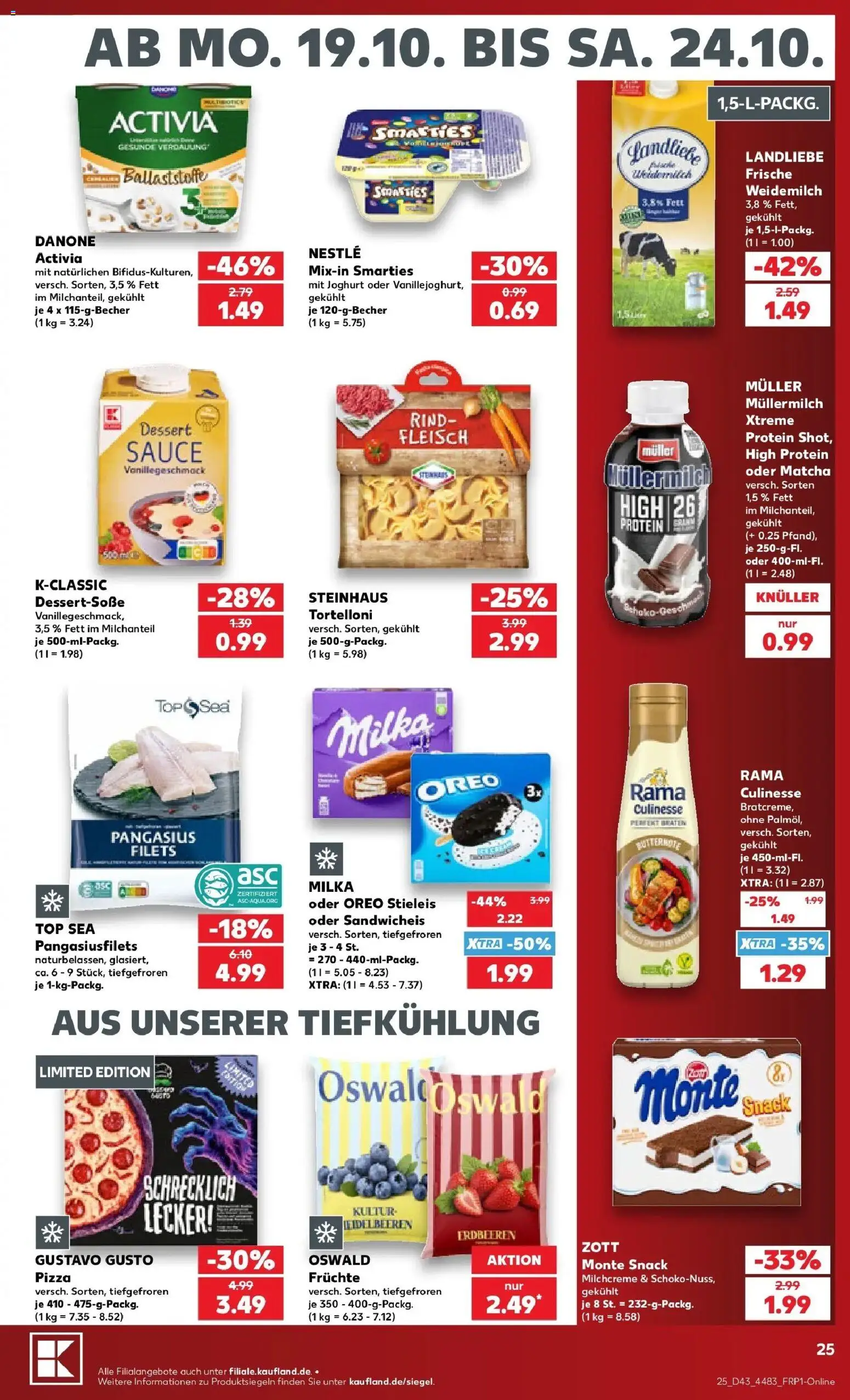 Prospekt Kaufland ab 19.10.2026 » Angebote Online zum Blättern | Seite: 29 | Produkte: Gustavo gusto, Activia, Milka, Erdbeeren
