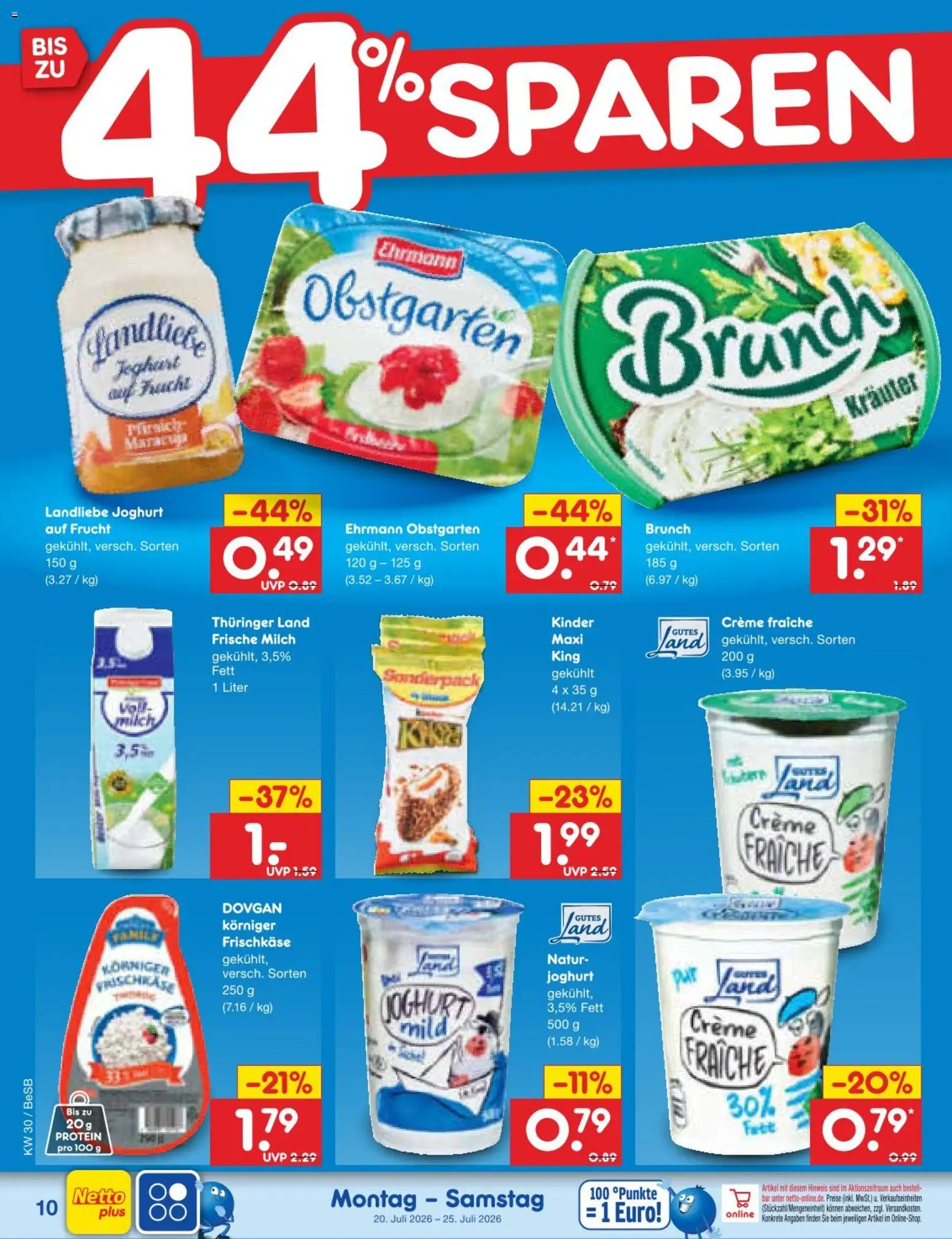 Netto Marken-Discount Prospekt – gültig ab 20.07.2026 | Seite: 16 | Produkte: Joghurt, Creme, Landliebe joghurt, Frischkase