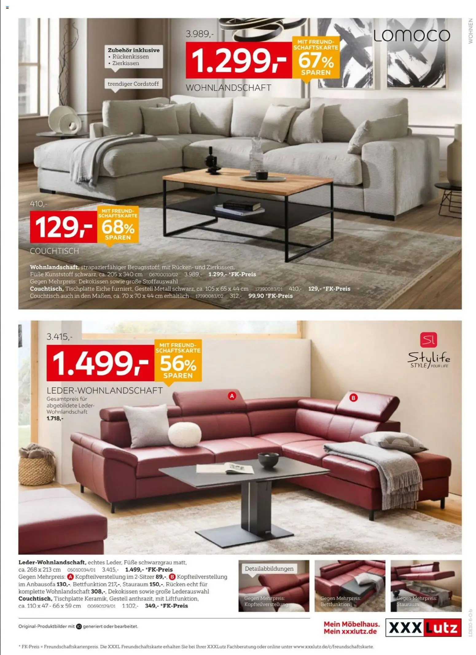 XXXLutz Red Shopping Week – gültig ab 03.10.2026 | Seite: 4 | Produkte: Wohnlandschaft, Couchtisch