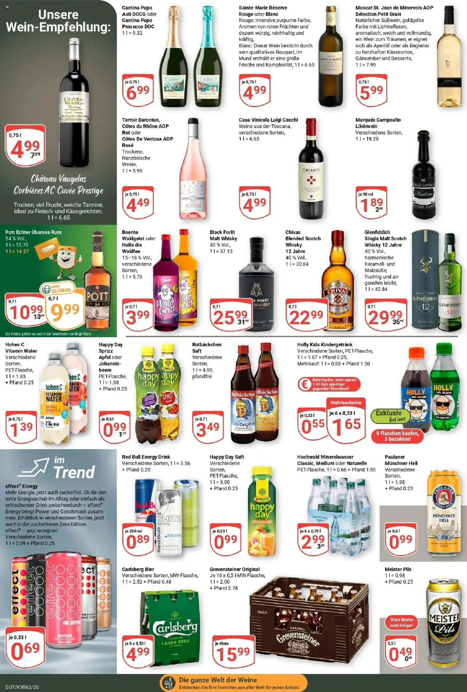 Globus Prospekt Wetzlar-Dutenhofen (ab 19.10.2026) » Angebote online | Seite: 17 | Produkte: Carlsberg, Bier, Rouge, Saft