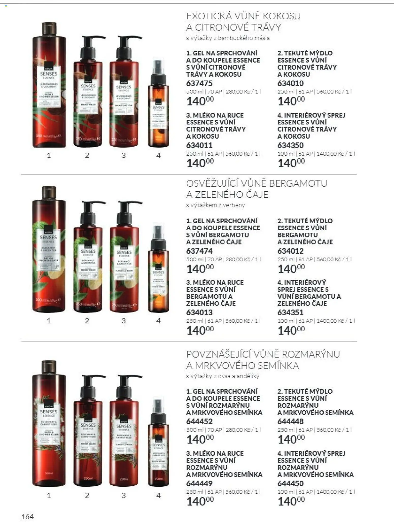 Avon Katalog 10/2026 od 01.10.2026 | Strana: 164 | Produkty: Mýdlo, Mléko, Čaje, Essence