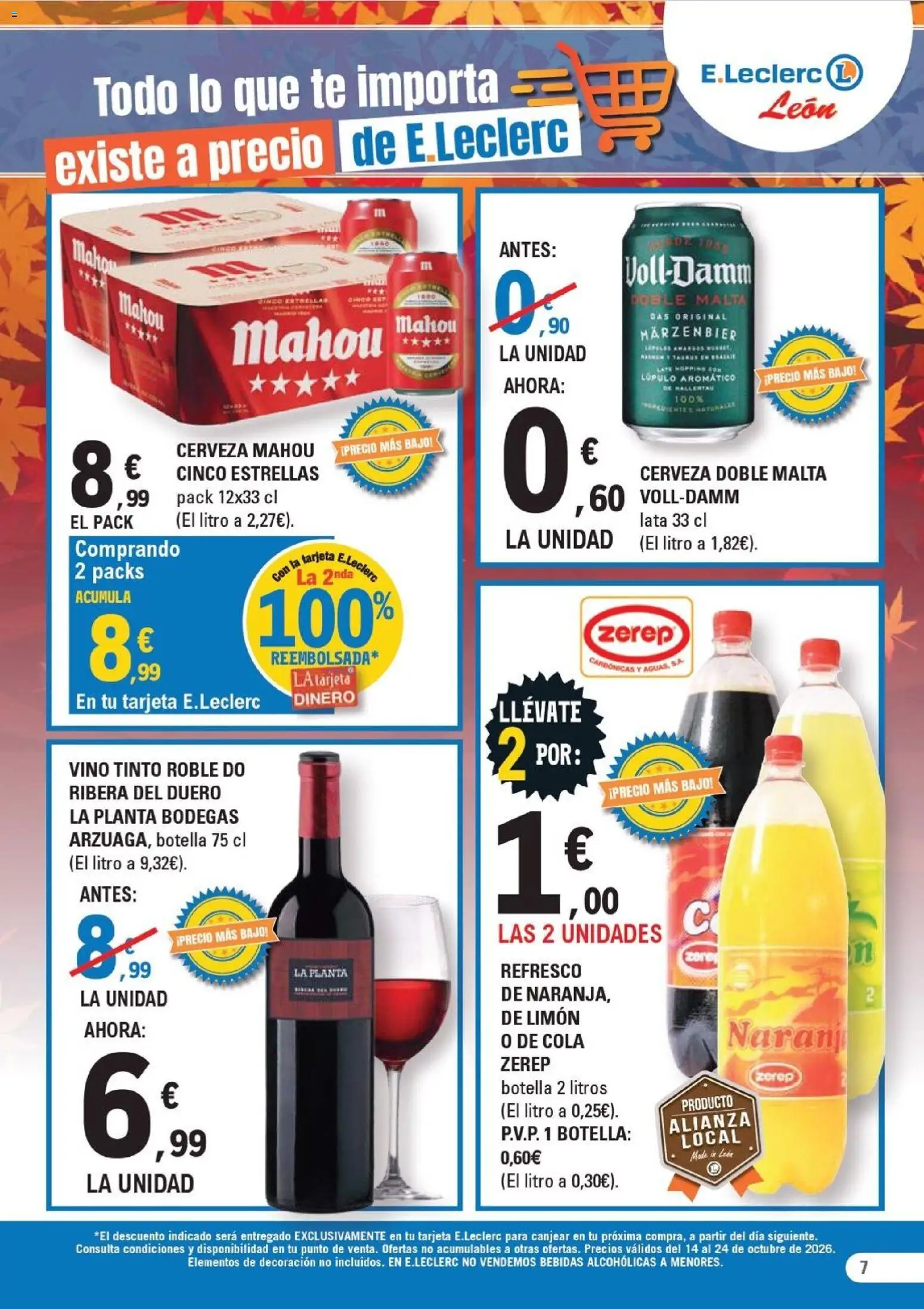 E.Leclerc - León │ válido desde el 14/10/2026 | Página: 7 | Productos: Limón, Té, Bebidas, Decoración