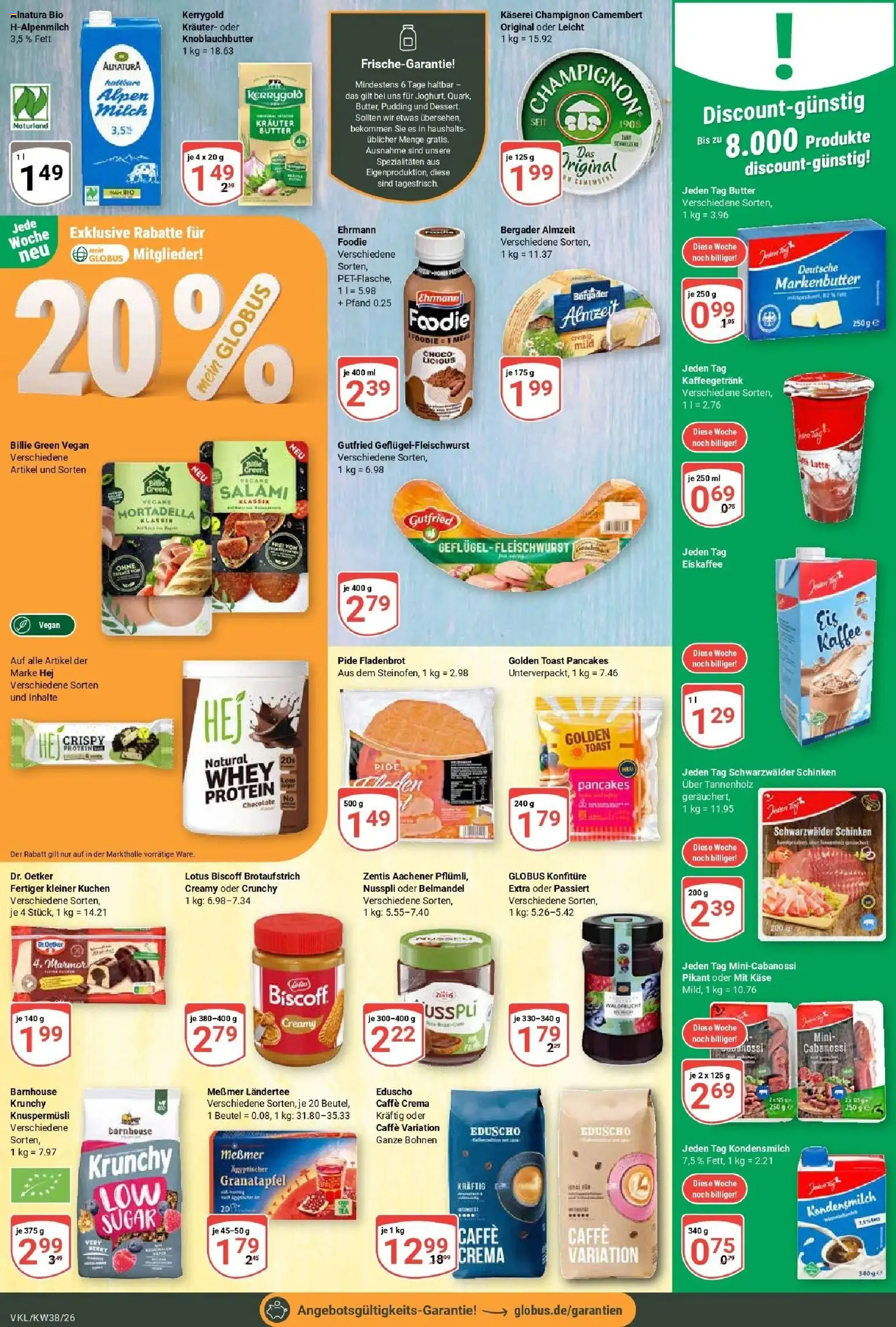 Globus Prospekt Völklingen (ab 14.09.2026) » Angebote online | Seite: 16 | Produkte: Milch, Butter, Messmer, Camembert