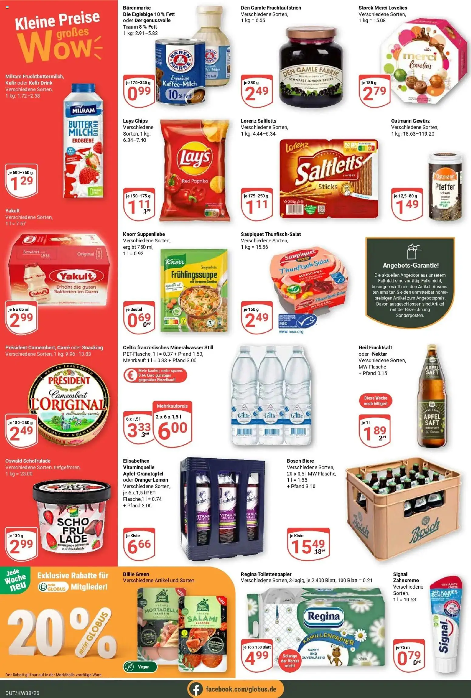 Globus Prospekt Wetzlar-Dutenhofen (ab 14.09.2026) » Angebote online | Seite: 4 | Produkte: Kefir, Milram, Salami, Saft