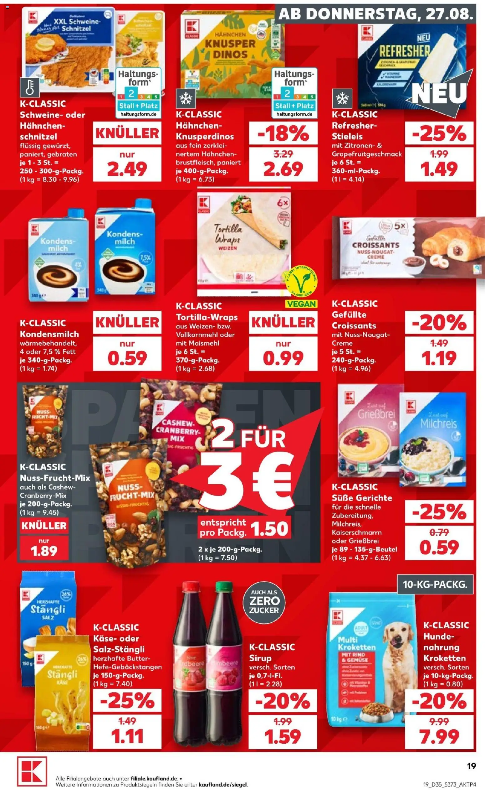Kaufland Prospekt Kiel – gültig ab 27.08.2026 | Seite: 19 | Produkte: Milch, Creme, Gemüse, Salz