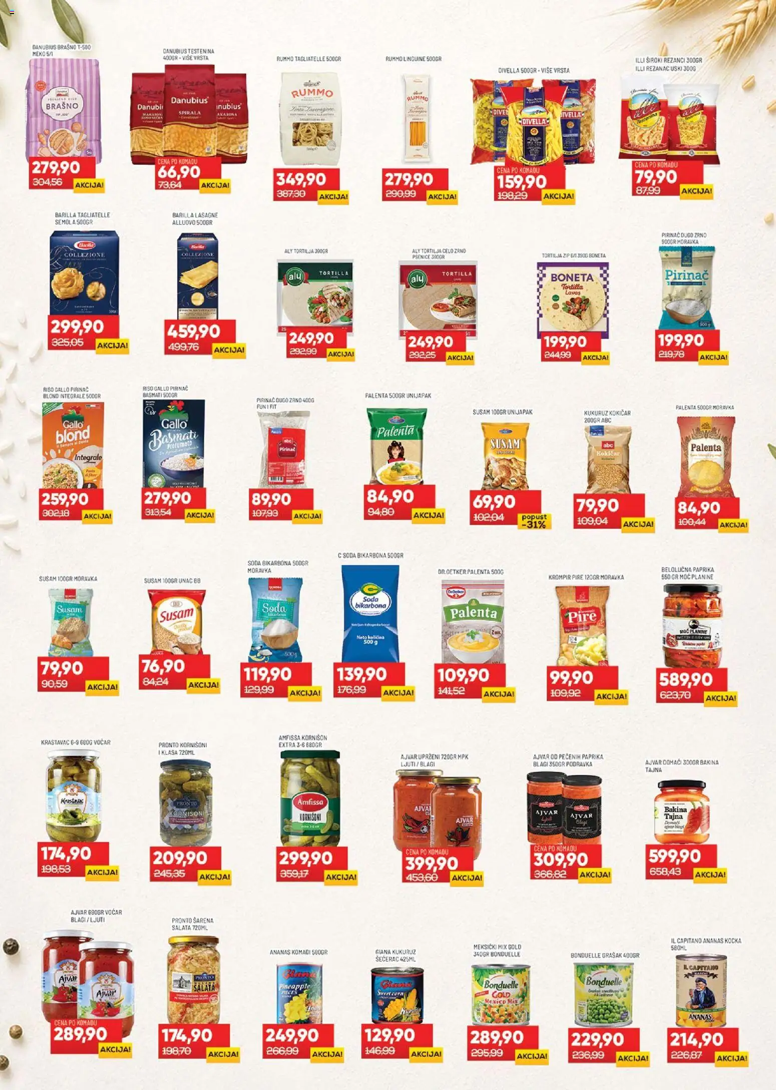 Medius katalog - važi od 16.06.2026 | Strana: 9 | Proizvode: Brašno, Tagliatelle, Podravka, Kukuruz