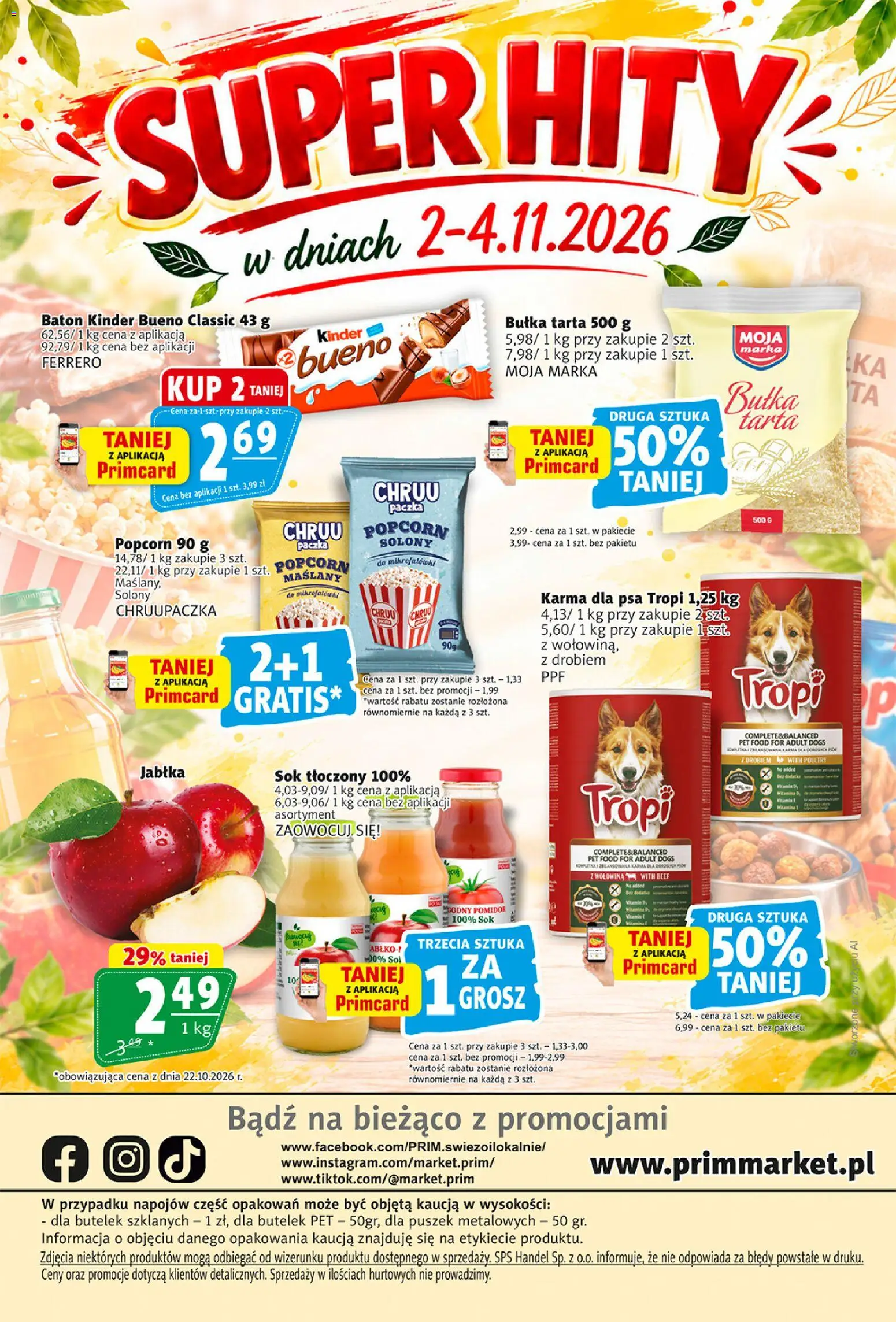Prim Market gazetka od 29.10.2026 | Strona: 16 | Produkty: Pomidor, Bułka, Jabłka, Karma