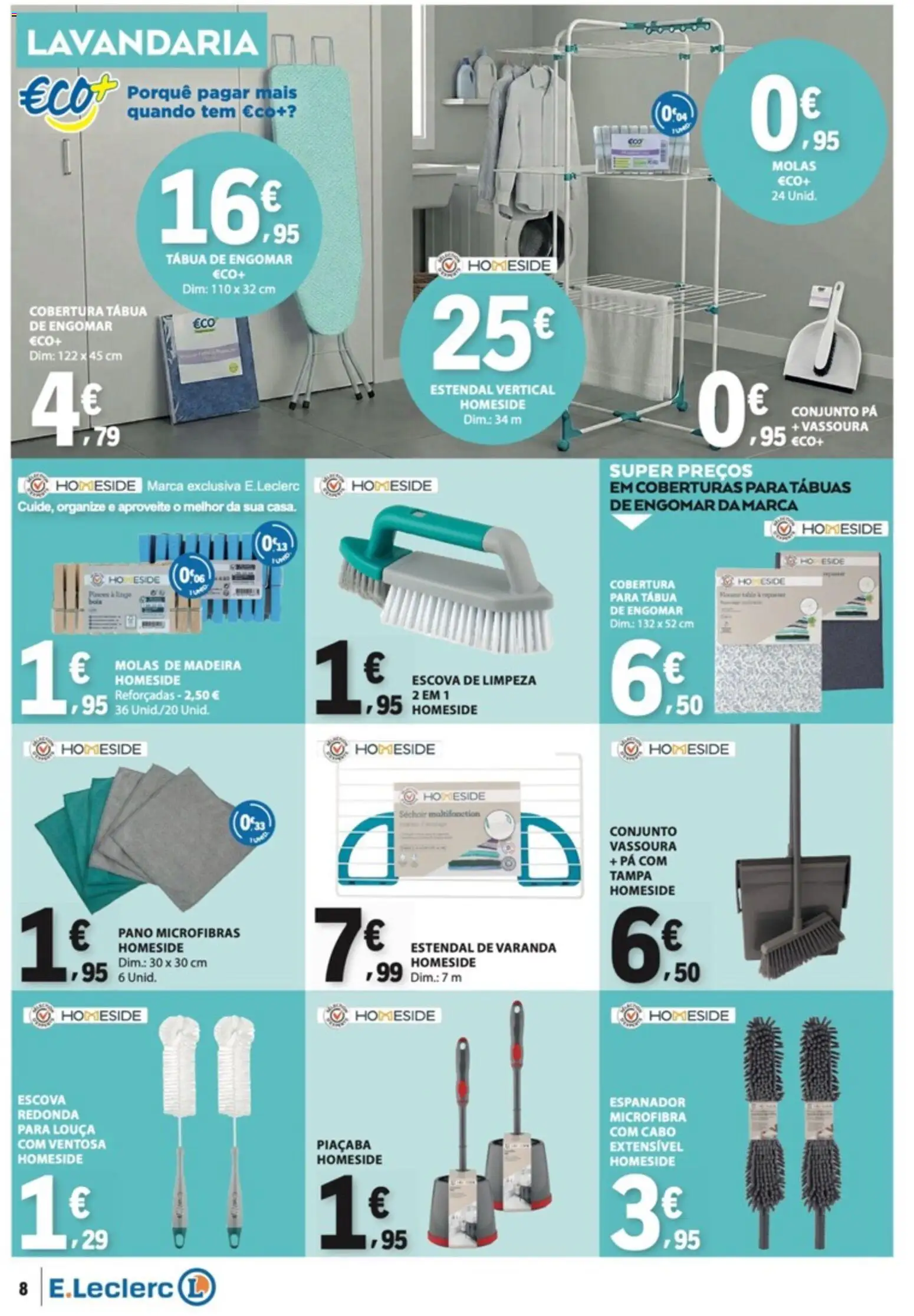E.Leclerc folheto Não Alimentar │ válido de 22/10/2026 | Página: 8 | Produtos: Escova de limpeza, Louça, Tábua de engomar, Pá