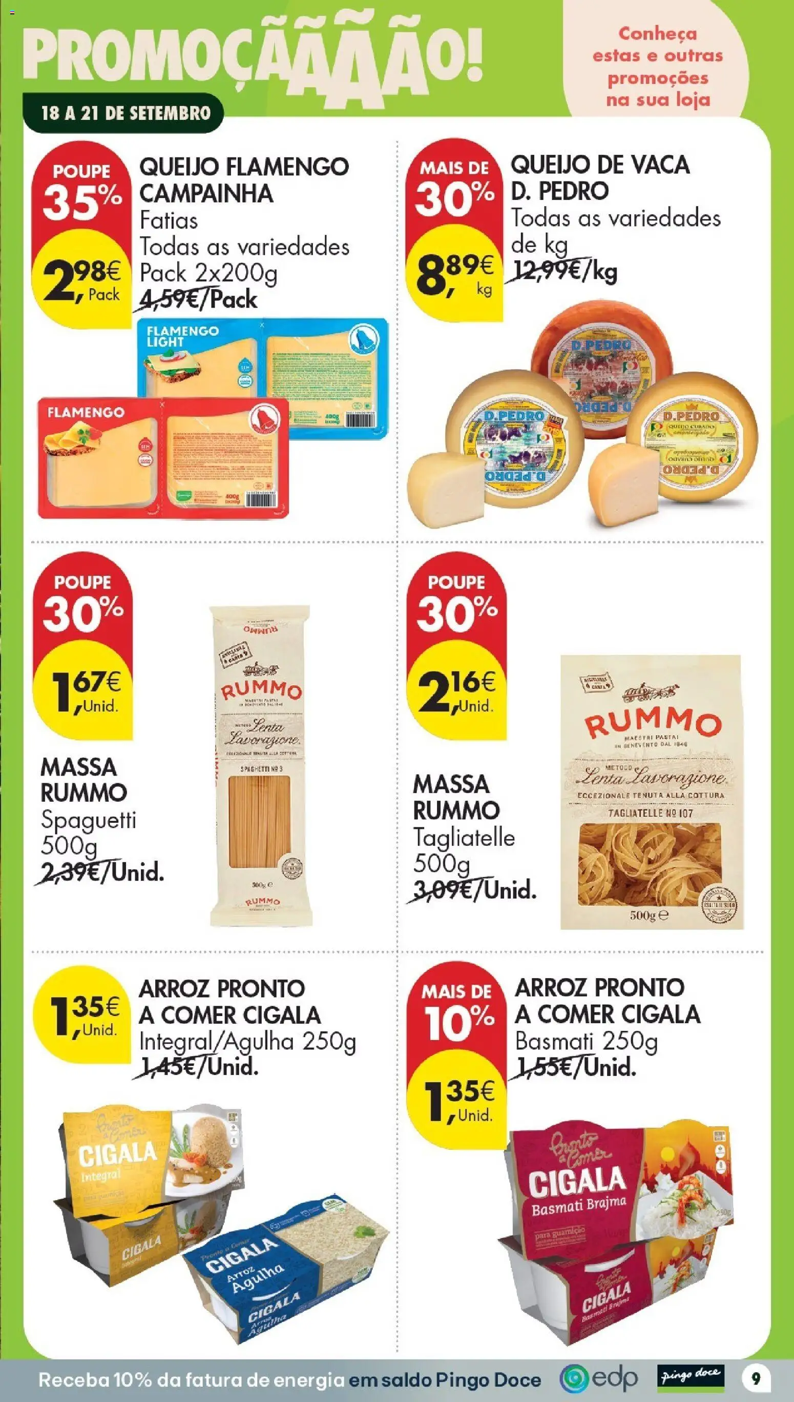 Pingo Doce Poupe este Fim de Semana │ válido de 18/09/2026 | Página: 9 | Produtos: Campainha, Queijo, Arroz, Massa