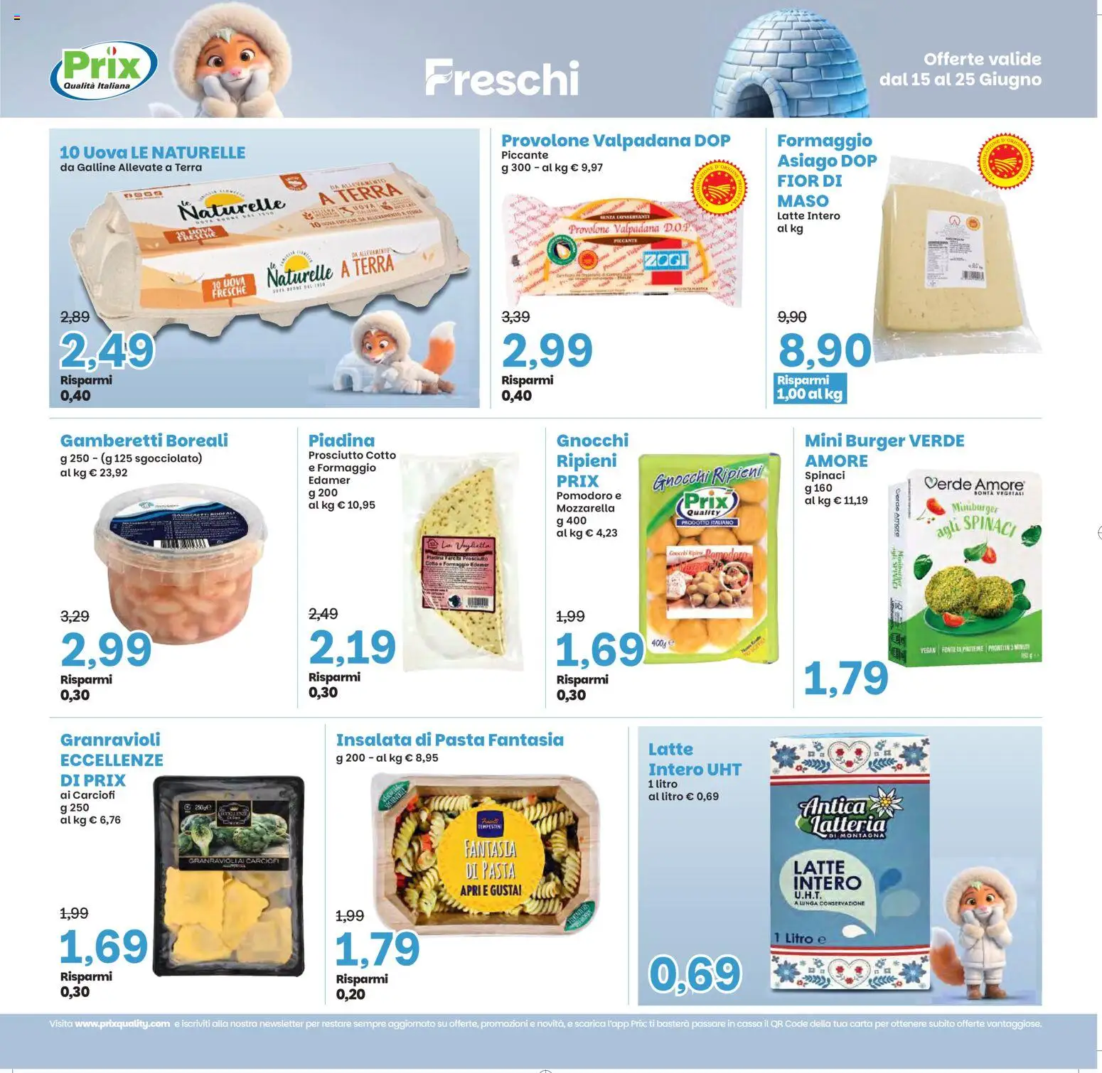 Volantino Prix del 15.06.2026 | Pagina: 9 | Prodotti: Uova, Insalata, Prosciutto, Terra