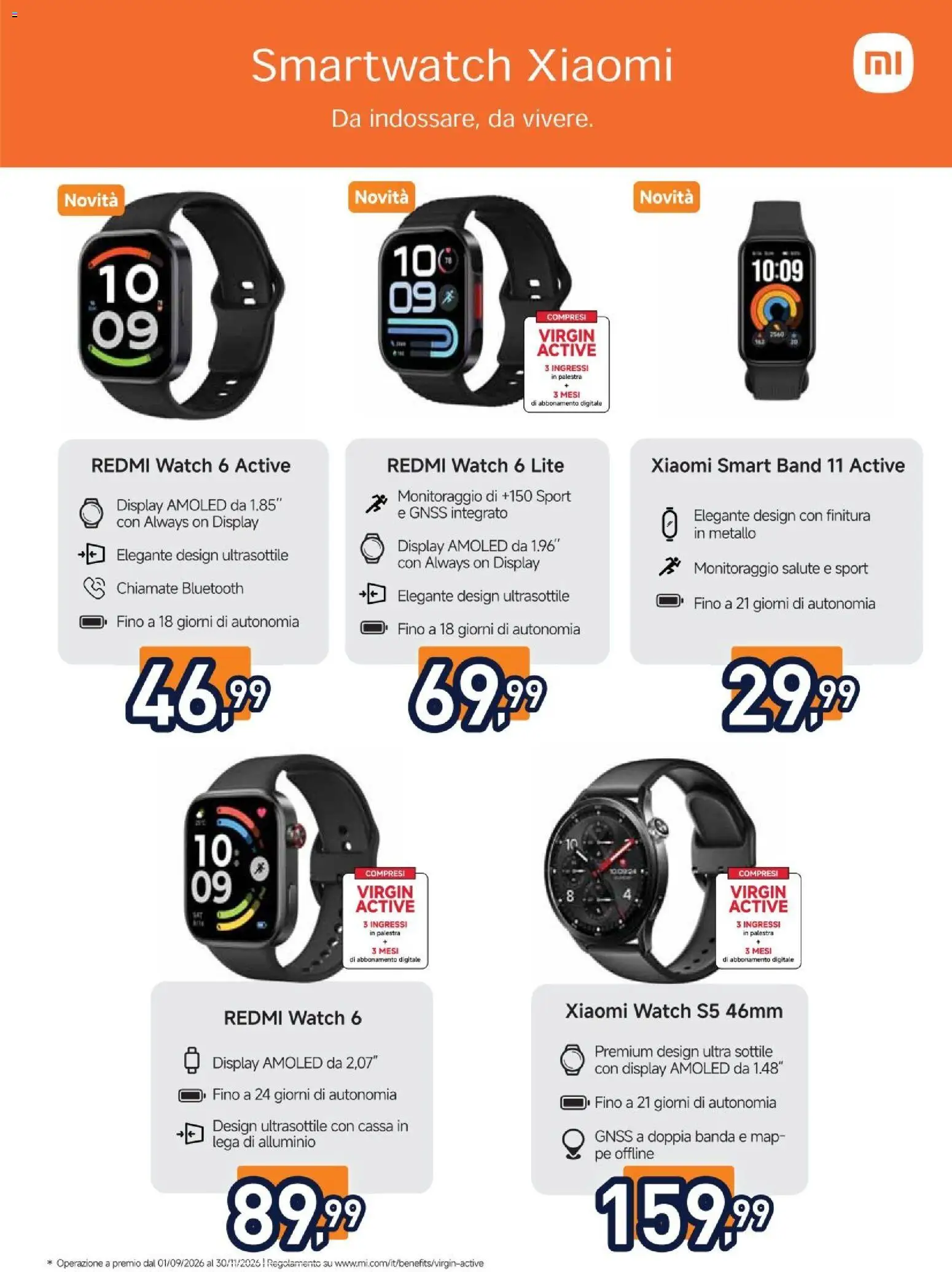 Volantino Unieuro del 07/09/2026 | Pagina: 45 | Prodotti: Xiaomi, Alluminio, Smartwatch