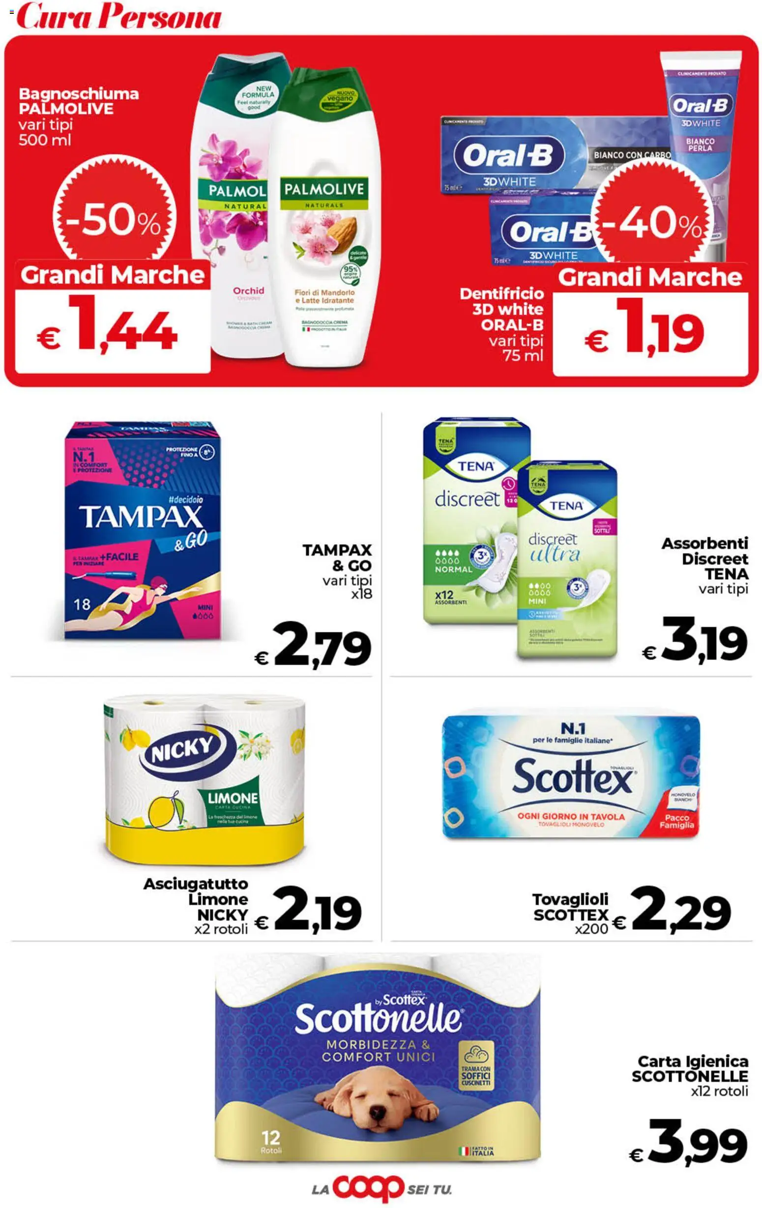 Volantino COOP del 18.06.2026 | Pagina: 34 | Prodotti: Crema, Carta igienica, Dentifricio, Latte idratante