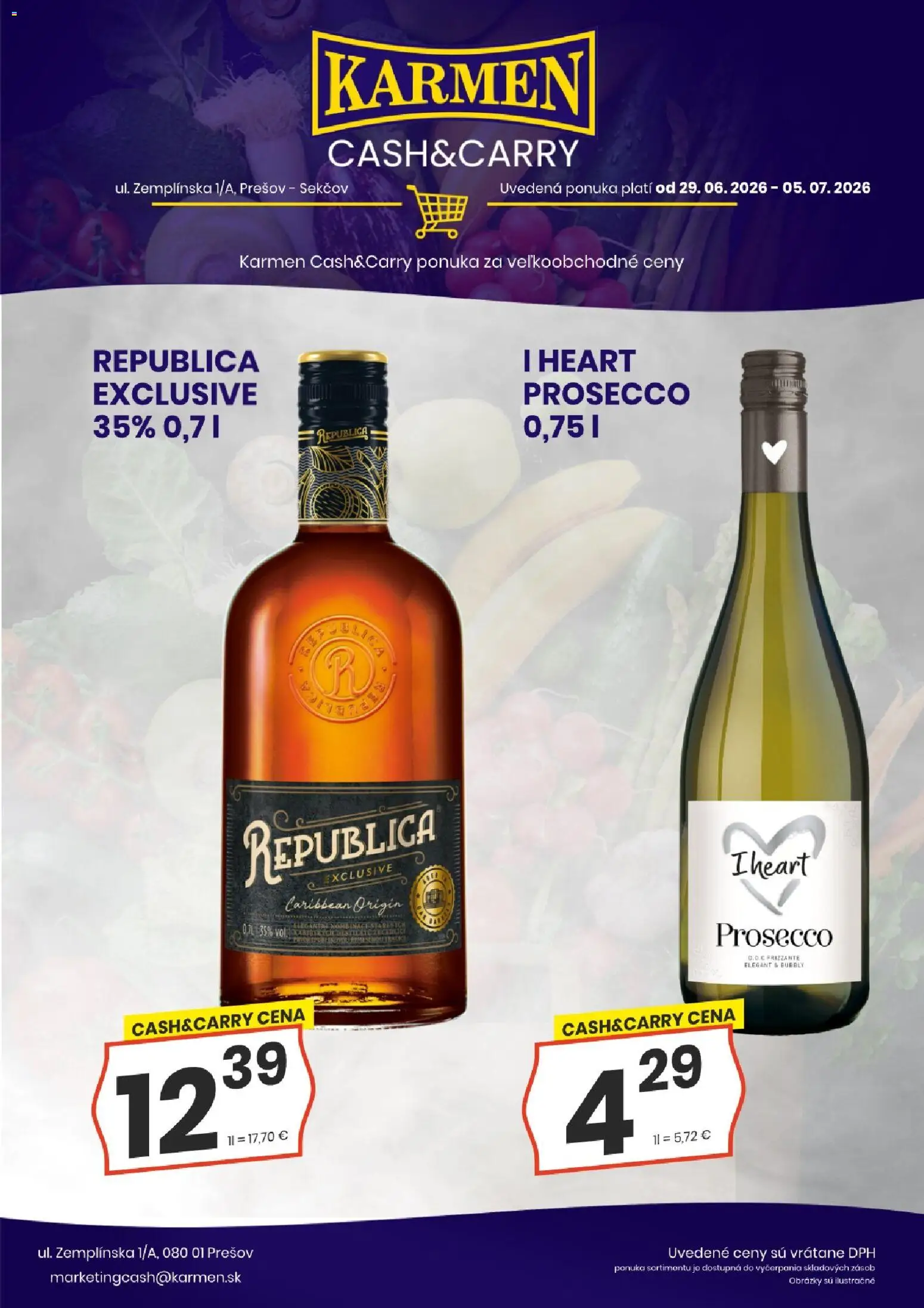 Nové KARMEN CBA akcie – leták je platný od 29.06.2026 | Strana: 1 | Produkty: Prosecco, Republica