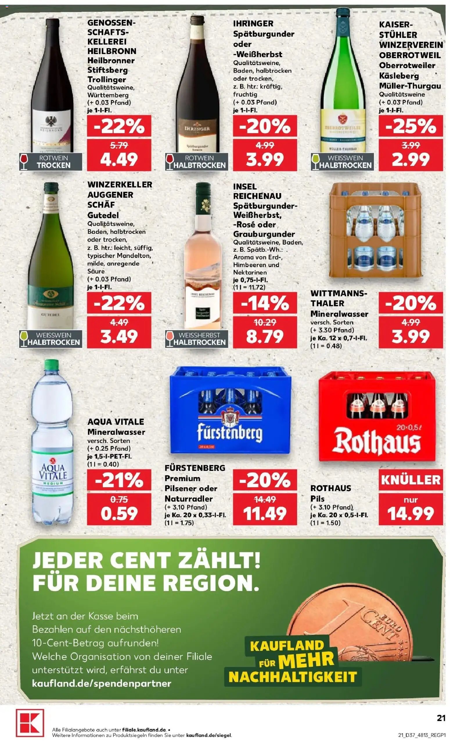 Prospekt Kaufland ab 10.09.2026 » Angebote Online zum Blättern | Seite: 21 | Produkte: Himbeeren, Nektarinen, Weißwein, Mineralwasser
