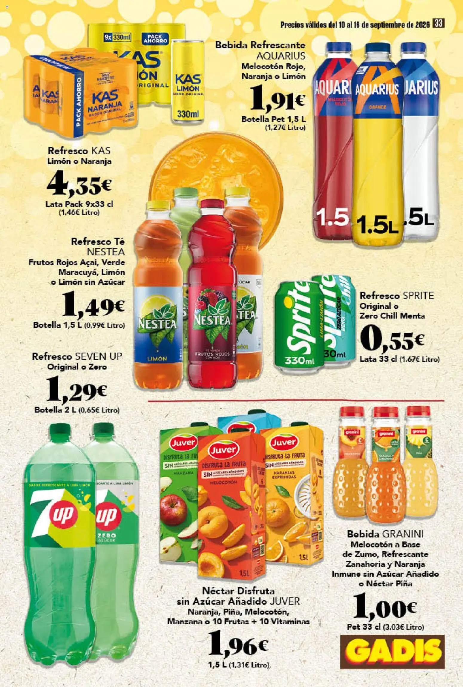 Gadis folleto │ válido desde el 10/09/2026 | Página: 33 | Productos: Fruta, Piña, Manzana, Azúcar