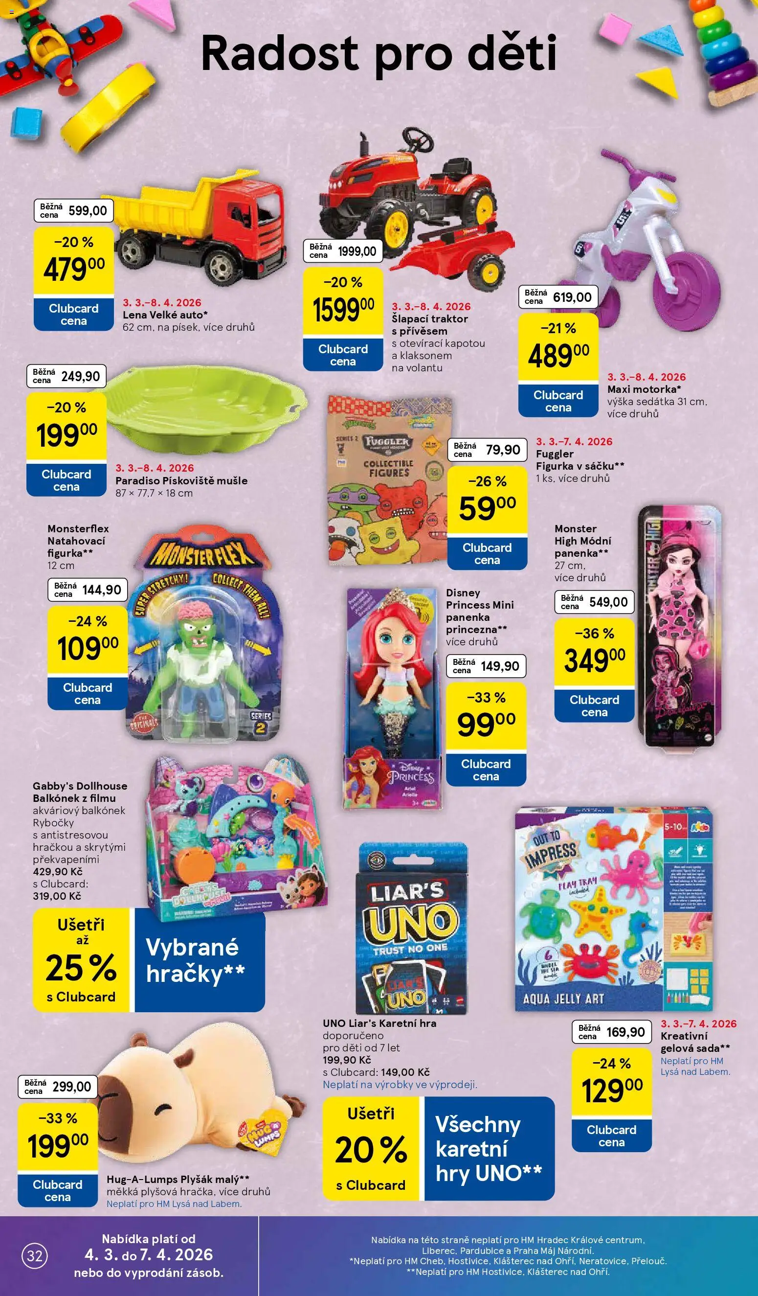 Tesco leták - Hypermarket od 31.03.2026 | Strana: 32 | Produkty: Monster, Pískoviště, Gabby's Dollhouse, Hračky