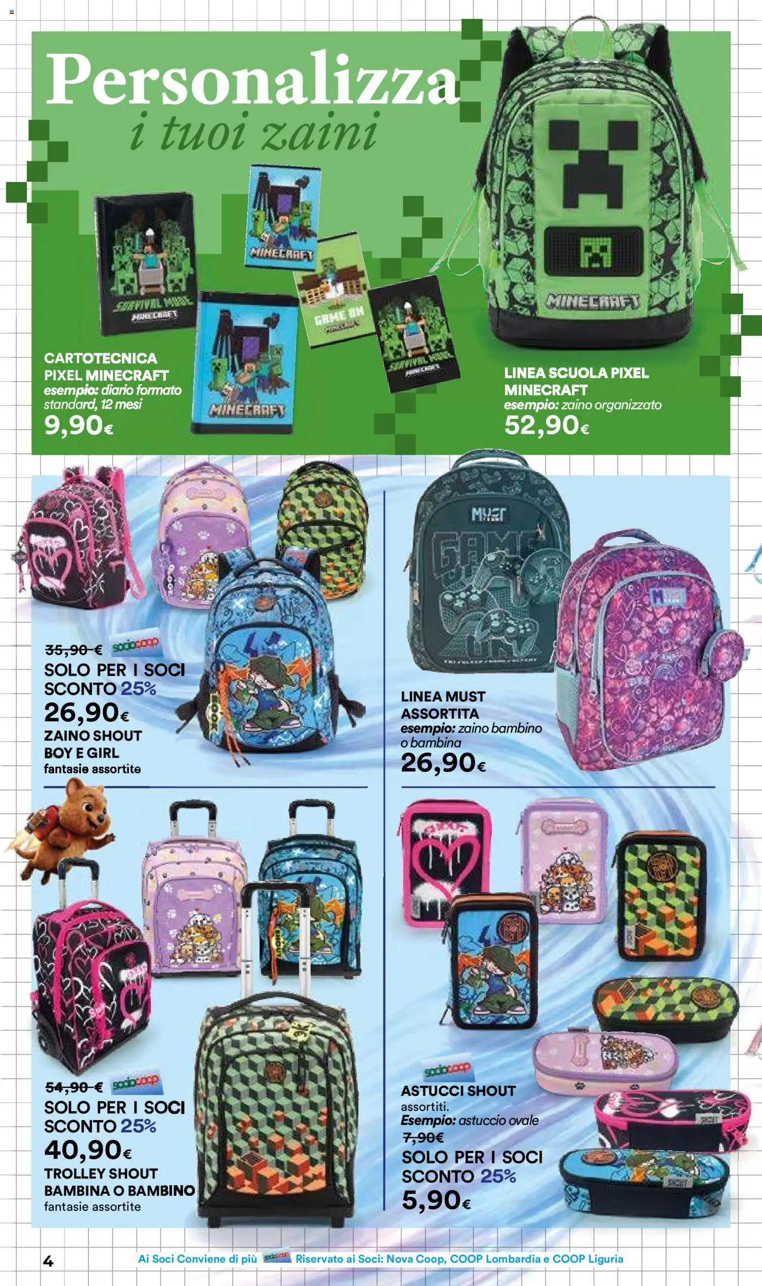 Volantino Ipercoop del 09/07/2026 | Pagina: 4 | Prodotti: Zaino, Astuccio, Trolley