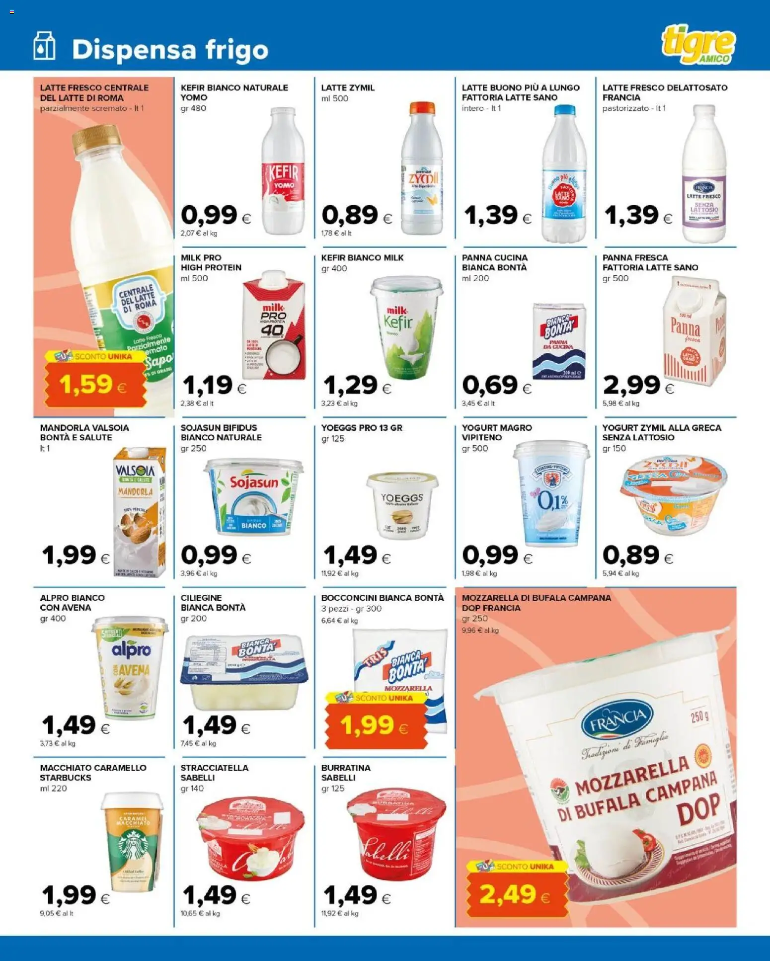 Volantino Tigre del 17.06.2026 | Pagina: 5 | Prodotti: Yogurt, Panna, Mozzarella, Stracciatella