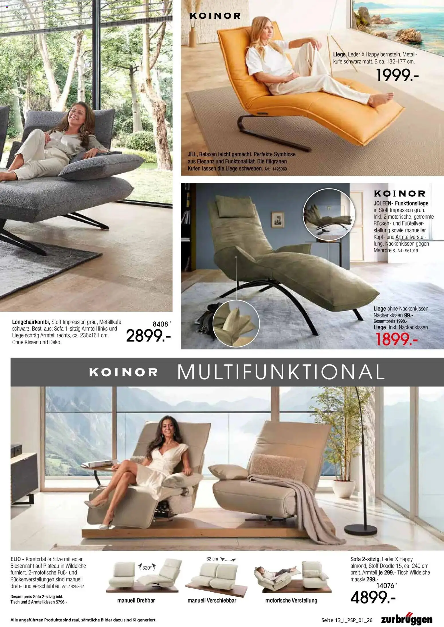 Zurbrüggen - Zurbrüggen: Polstermöbel Spezial (ab 26.10.2026) zum Blättern | Seite: 13 | Produkte: Sofa, Tisch, Liege, Bilder