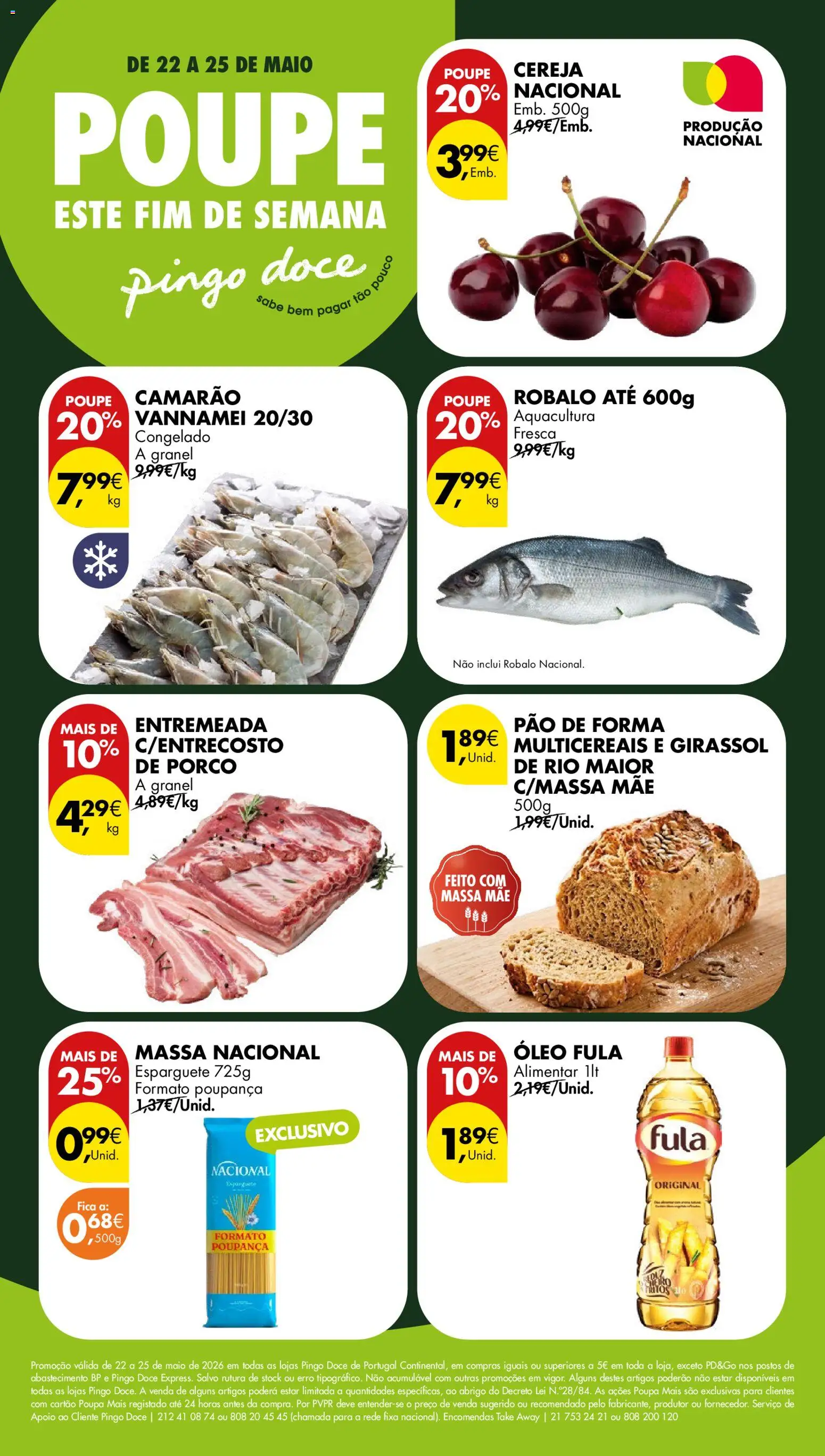 Pingo Doce Poupe este Fim de Semana │ válido de 22.05.2026 | Página: 1 | Produtos: Esparguete, Óleo, Pão, Massa