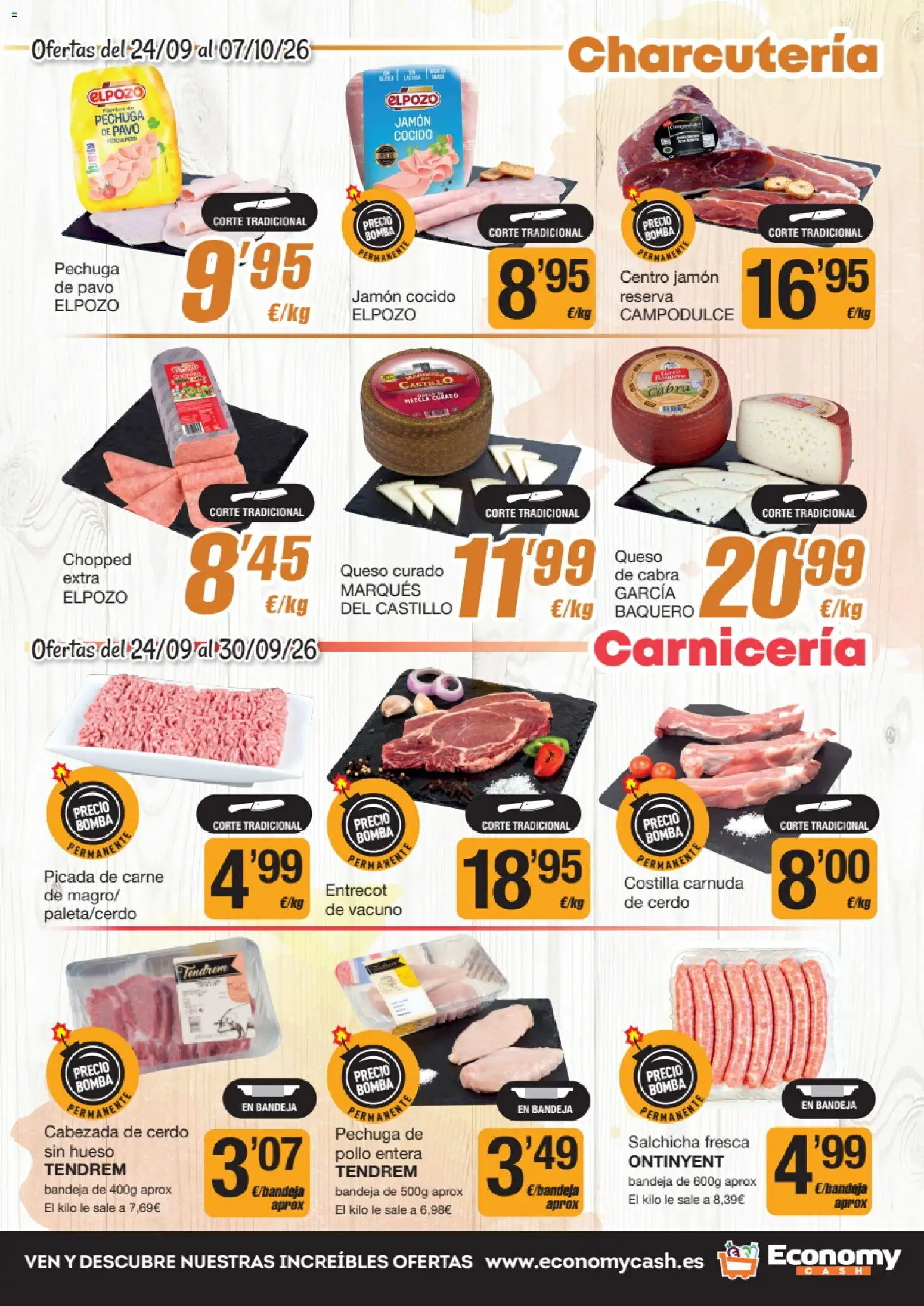 Economy Cash folleto │ válido desde el 24/09/2026 | Página: 3 | Productos: Queso, Cerdo, Queso curado, Bandeja