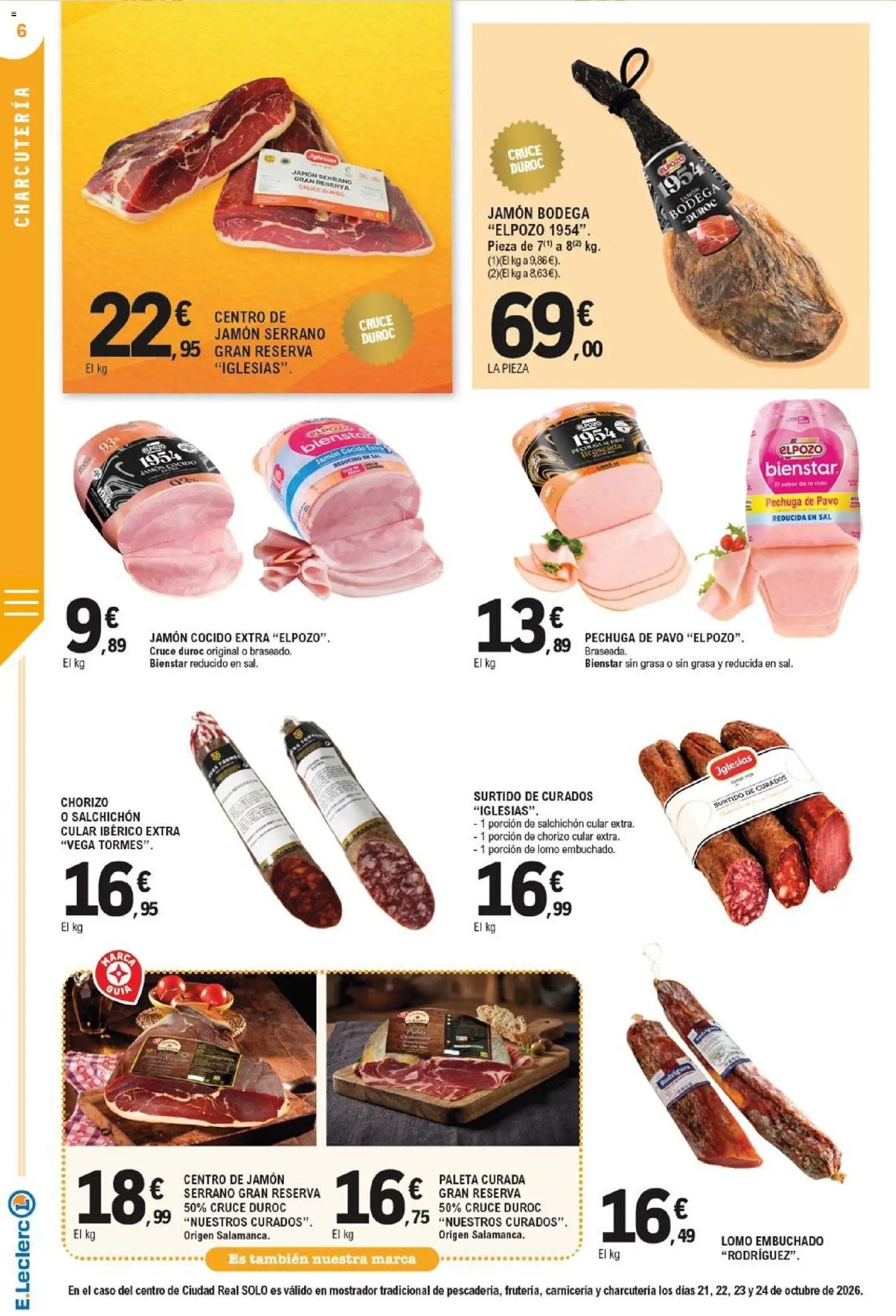 E.Leclerc - Soria │ válido desde el 21/10/2026 | Página: 6 | Productos: Jamón serrano, Jamón, Marco, Sal